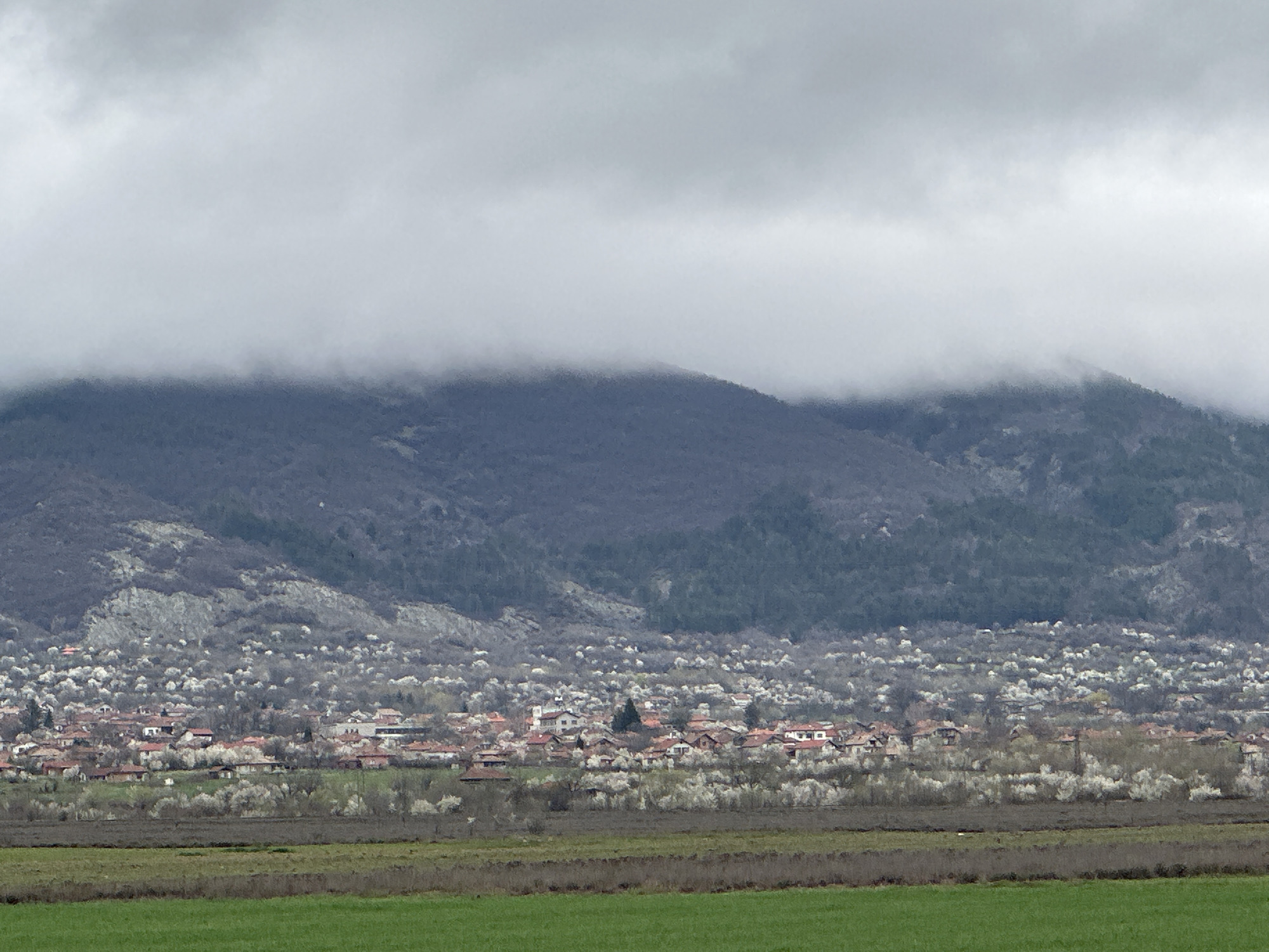 Rural Bulgarian settlement documented on cloudy morning