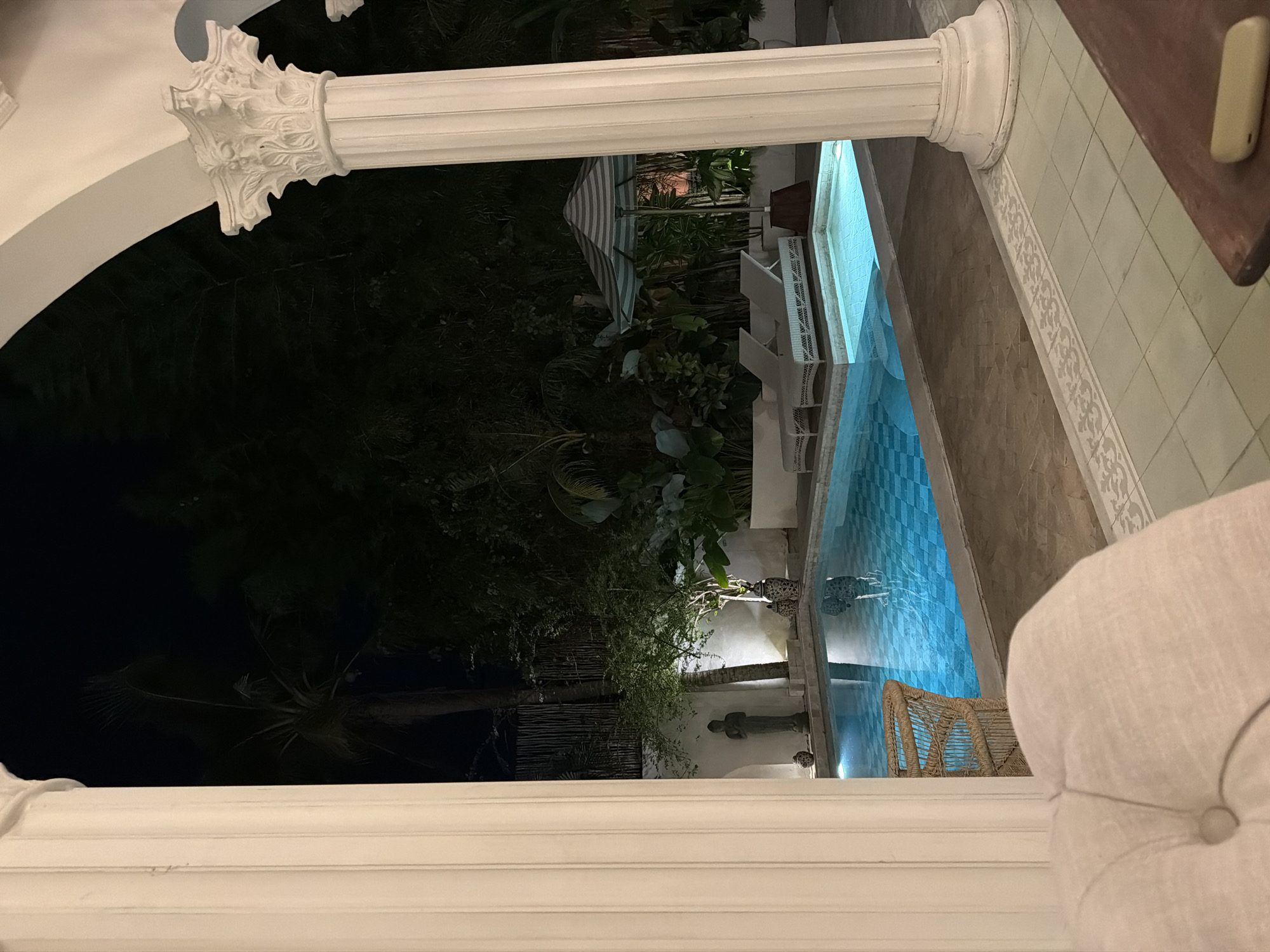 Nighttime pool scene documented in North Kuta, Indonesia