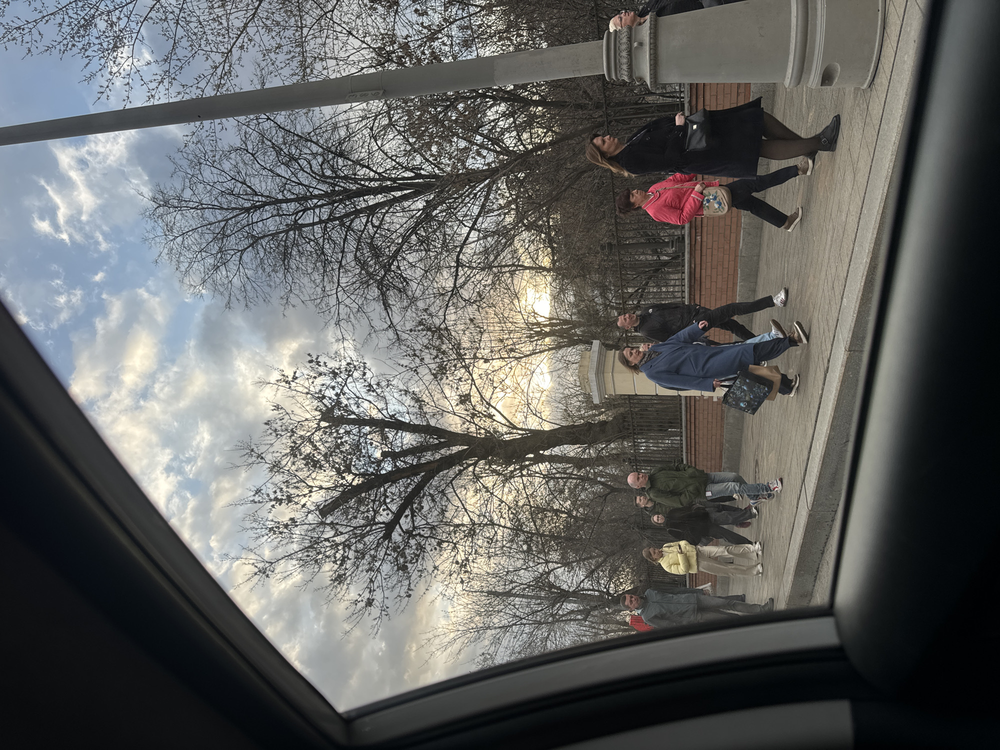 Passenger rests in Moscow taxi during afternoon ride