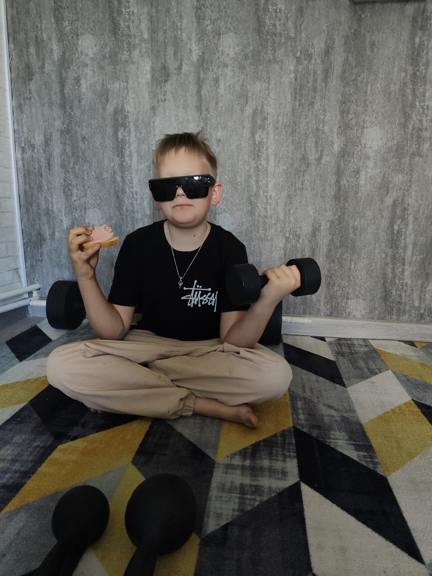 Child documented exercising, playing with food during indoor session