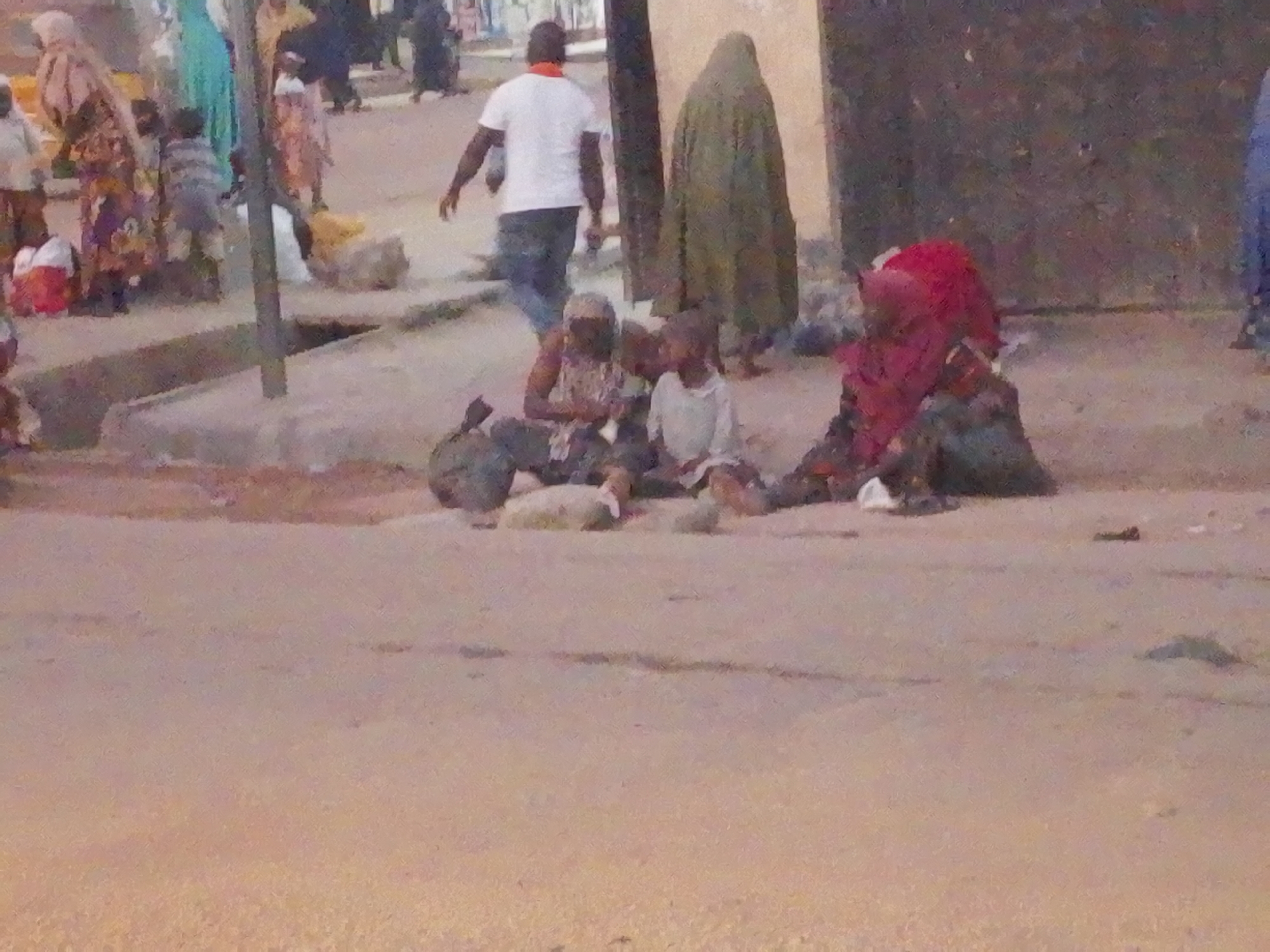 Street scene and digital graphic mix from Maiburiji, Nigeria
