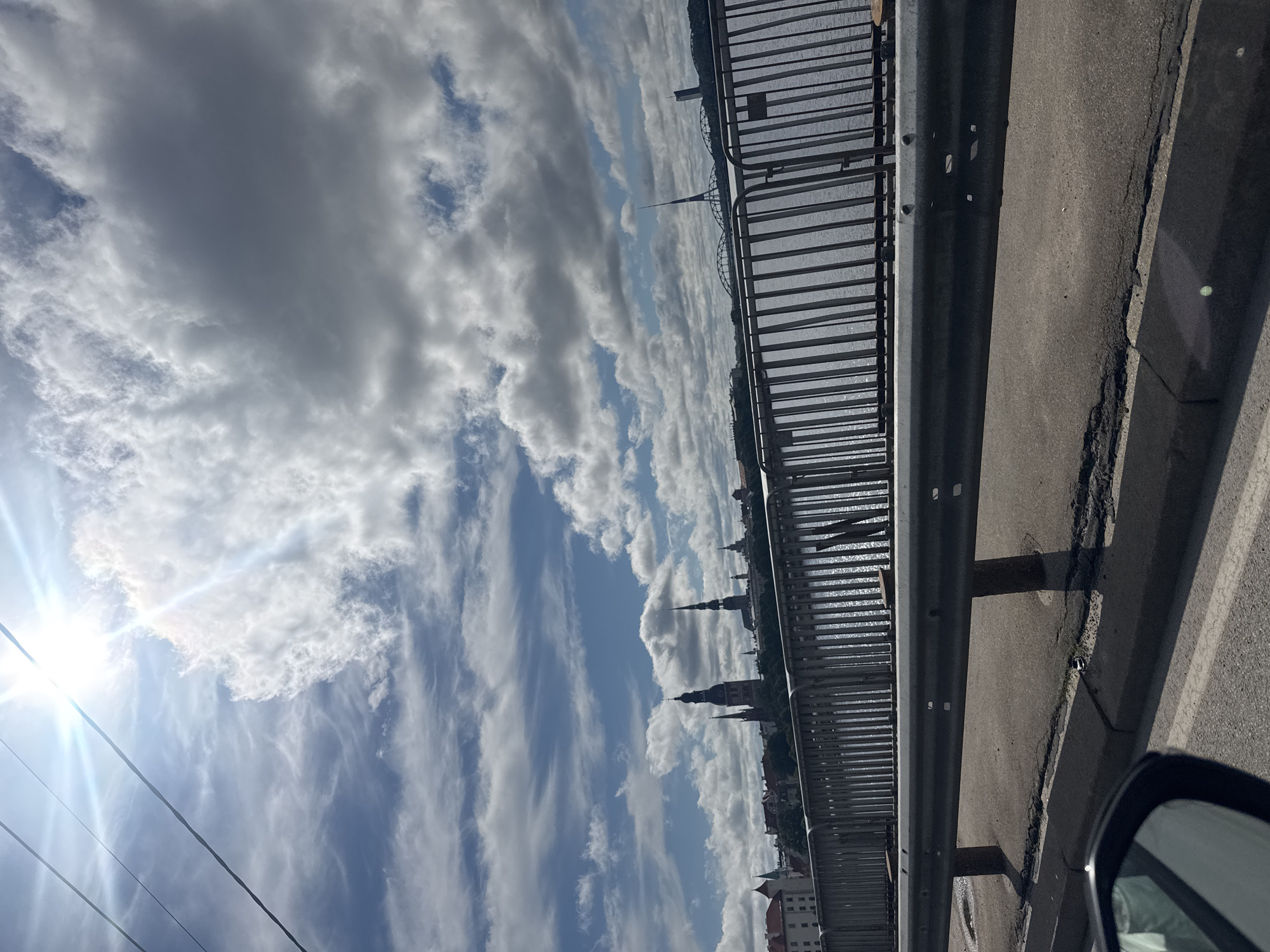 Sunny morning drive through Riga, hitting the waterfront and Spīķeru district