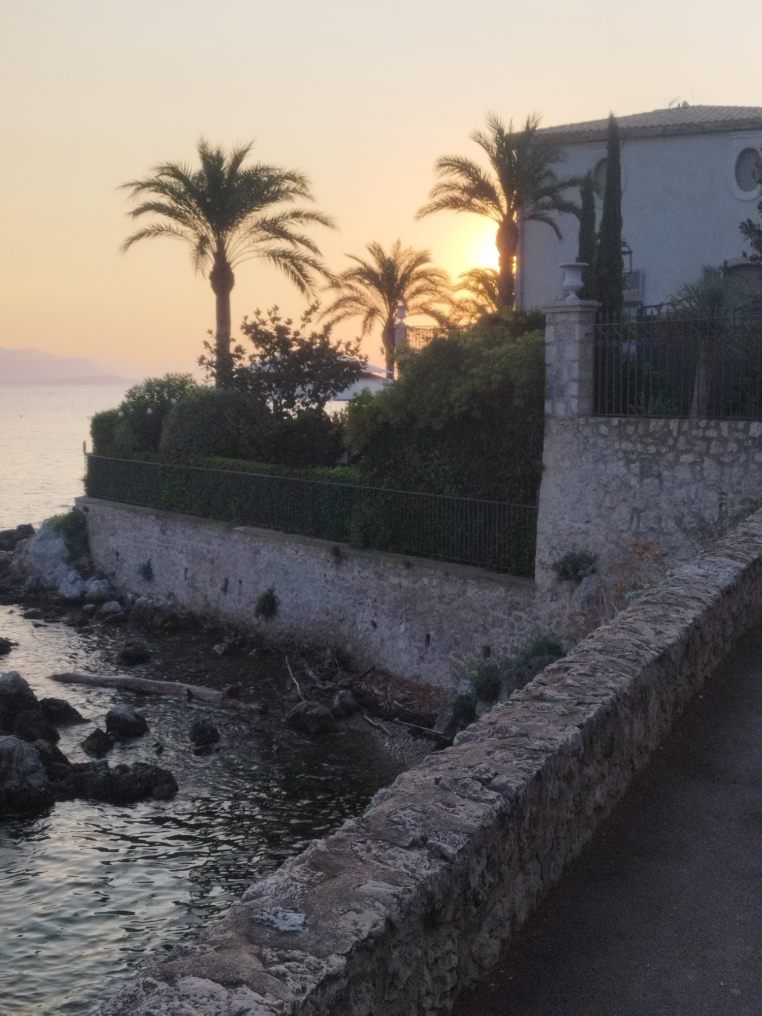 Sunset along the Antibes Mediterranean coast