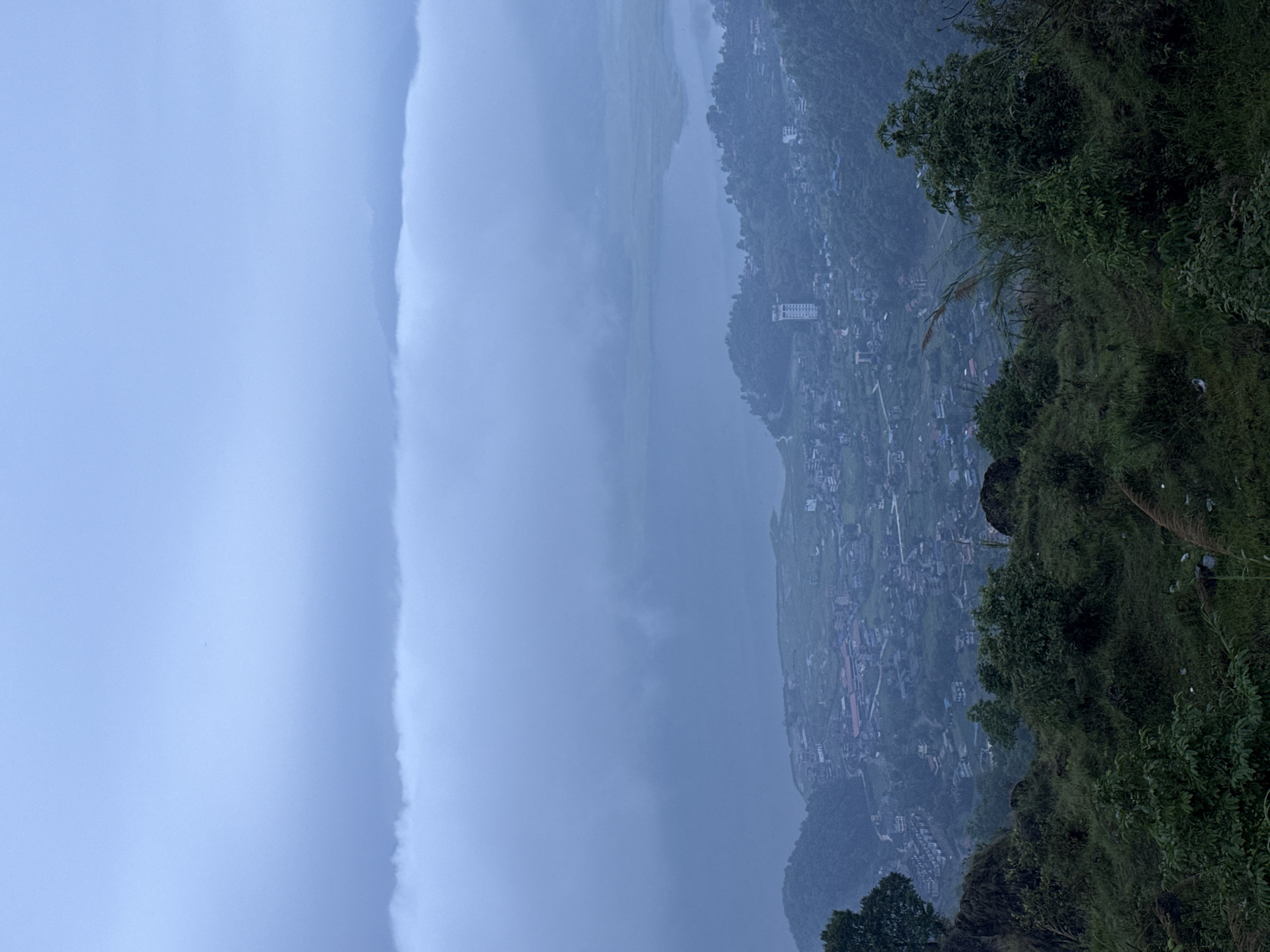 Misty valley view captured in Pokhara, Nepal
