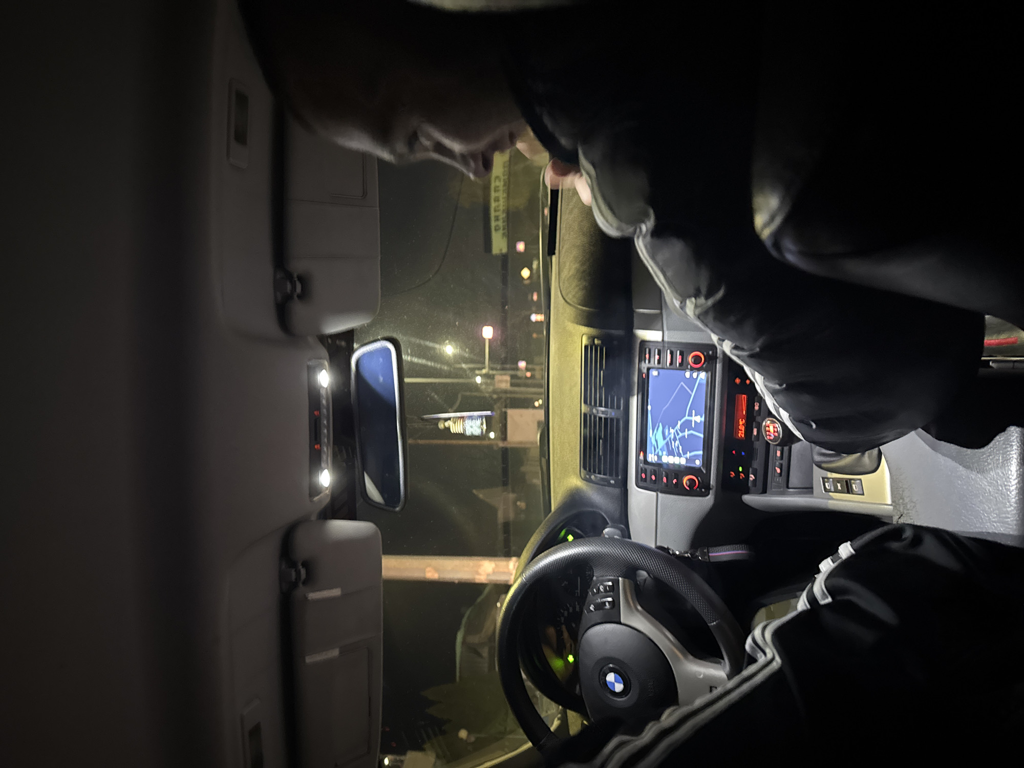 Driver captured on navigation system during evening in Bulgaria