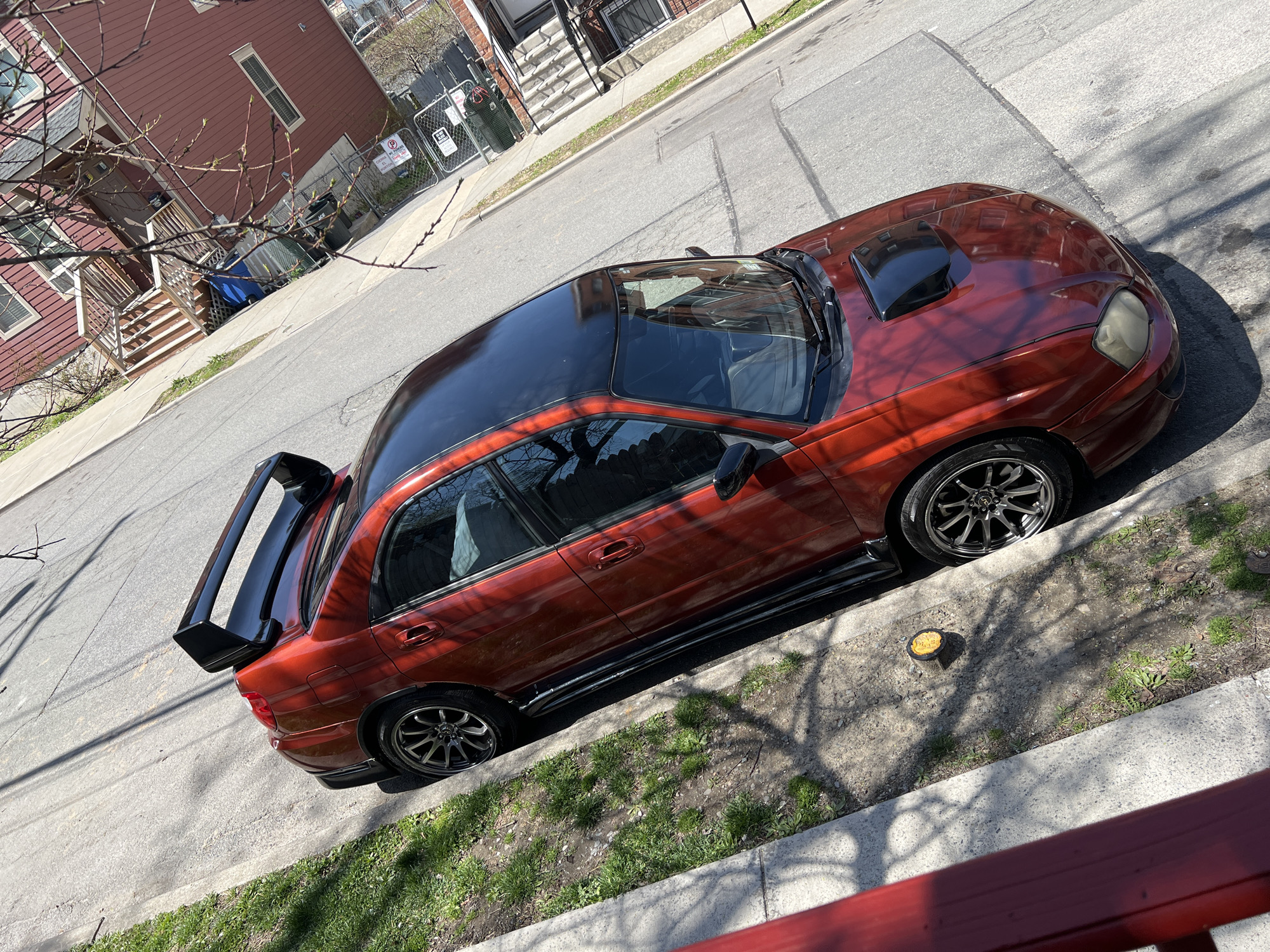 Modified red Subaru WRX spotted in Newburgh residential area