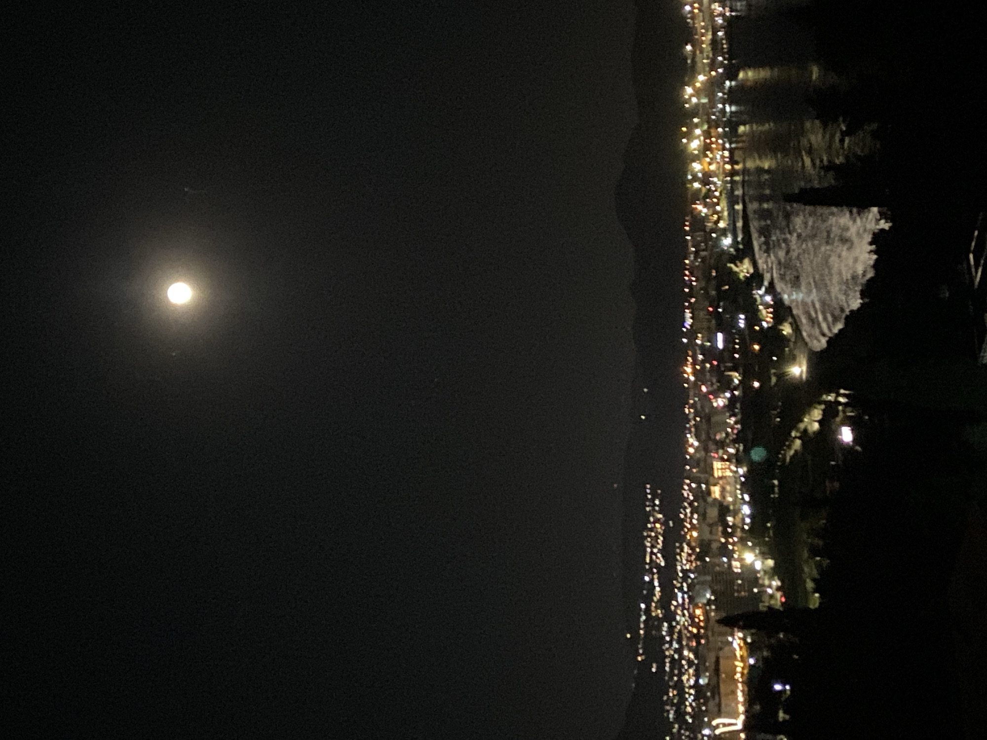 Full moon lights up Šušanj Montenegro coastline