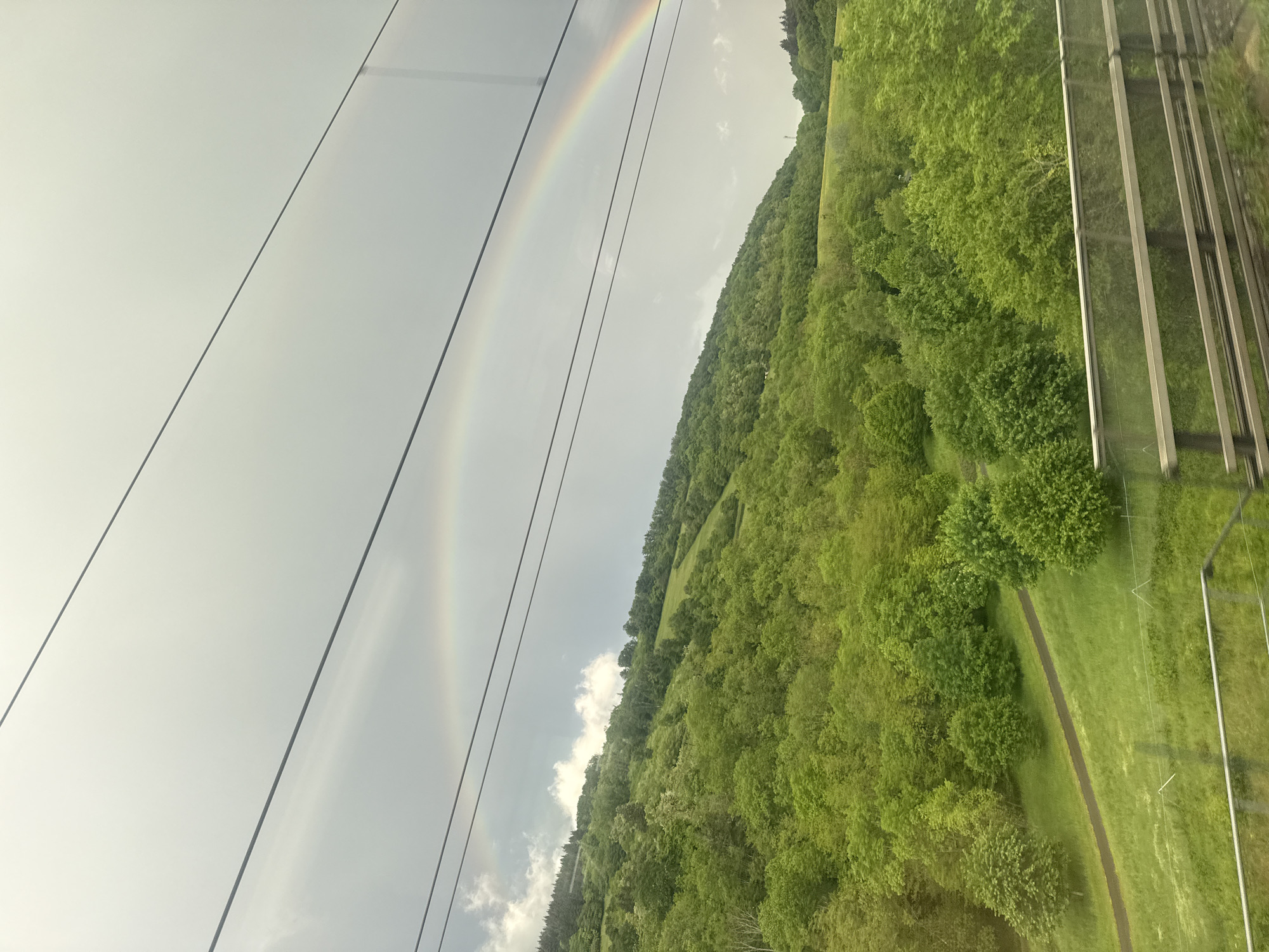 Rainbow spotted over French countryside near Sologny