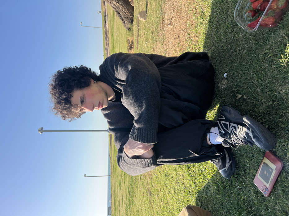Young person enjoys leisurely afternoon in Tel Aviv coastal park
