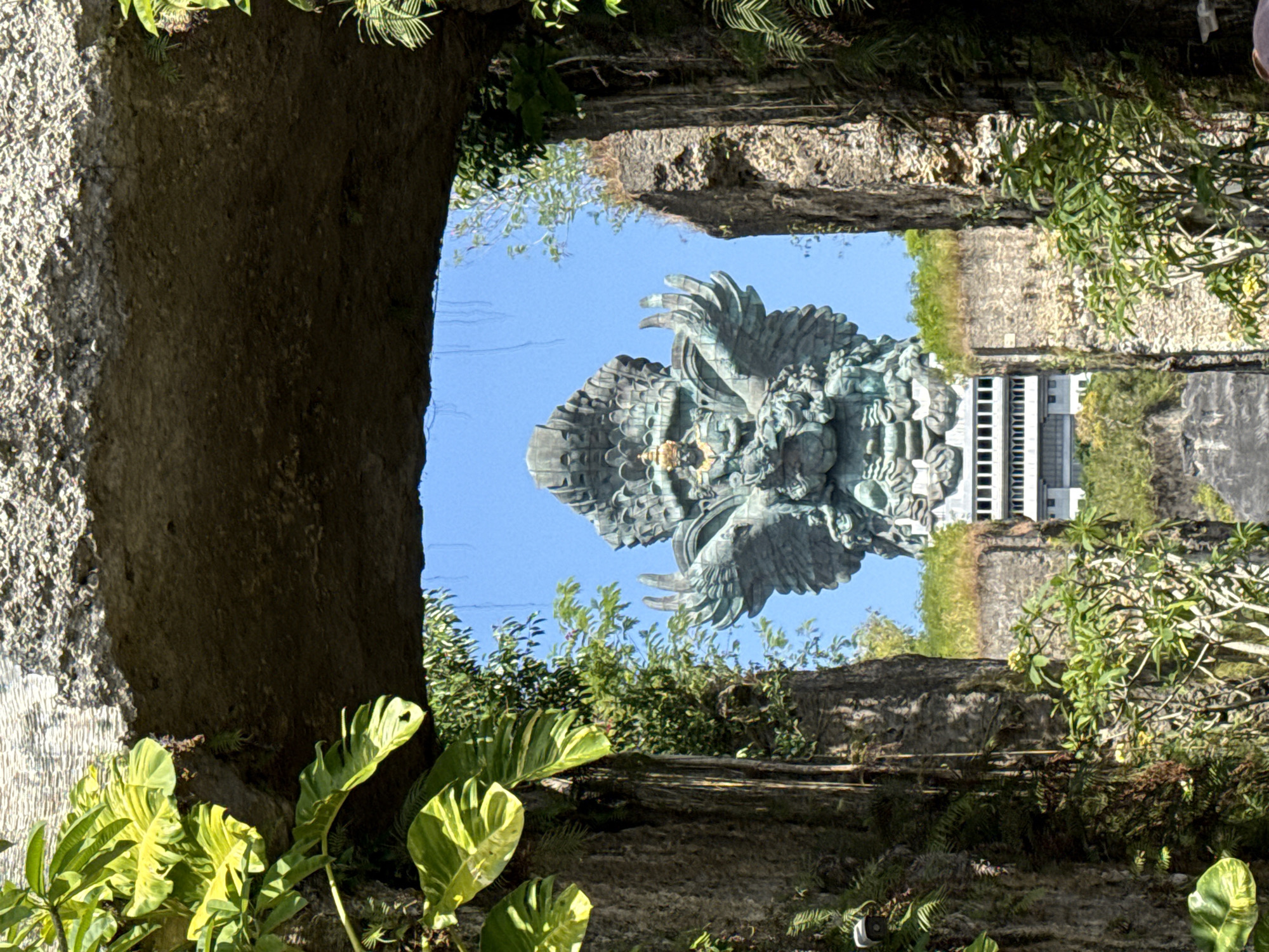 Early morning tourists visit Garuda Wisnu Kencana monument Indonesia