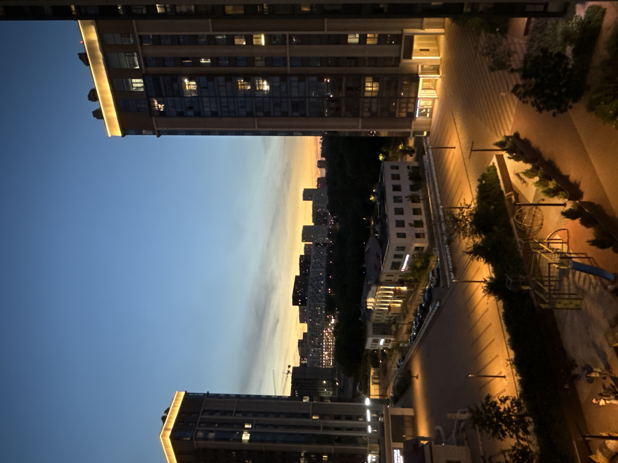 Summer dusk in Khimki, indoors and out