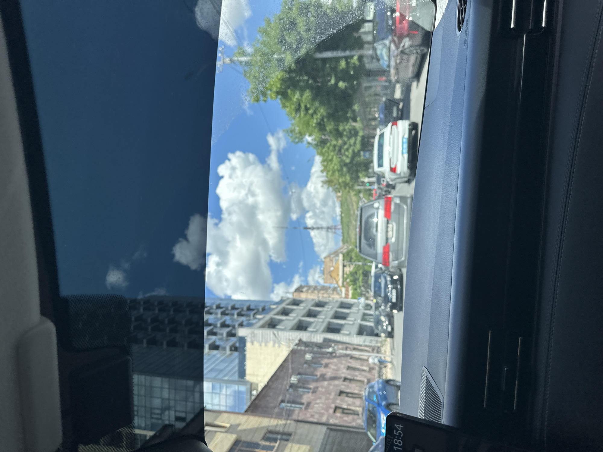Street scene photographed from vehicle in Yerevan, Armenia