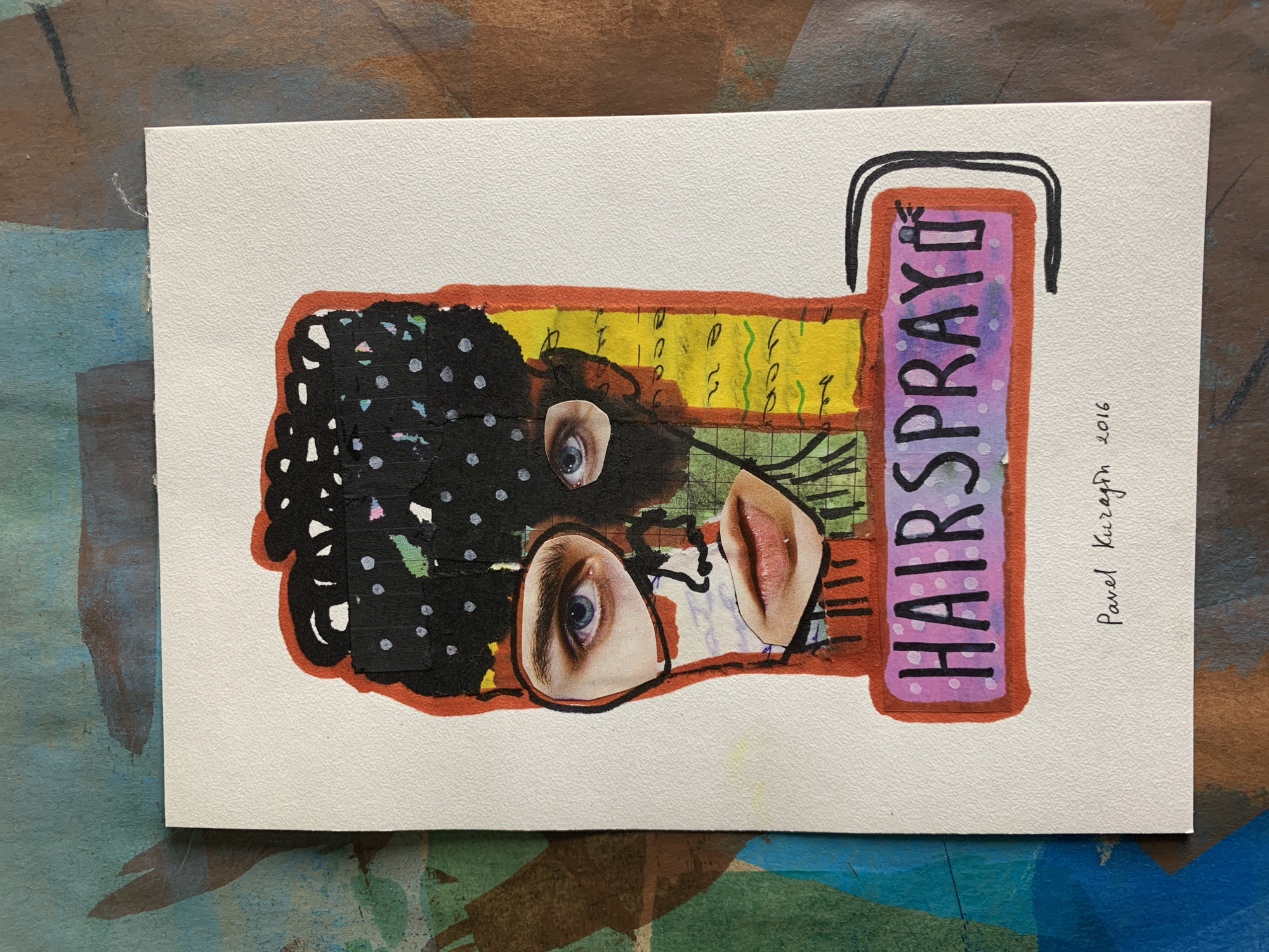 Mixed-media collage portraits built from cutouts and found text