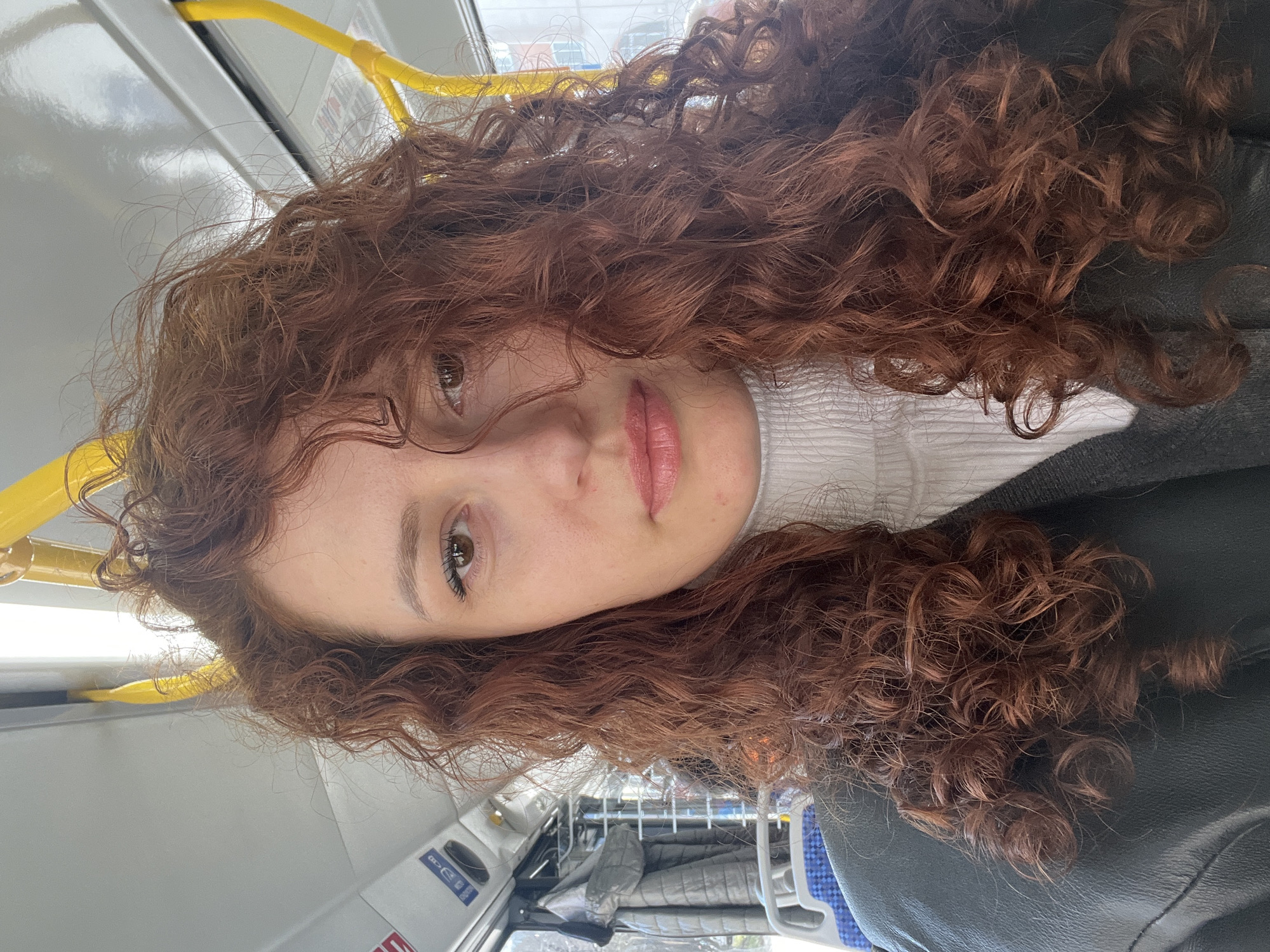 Woman commuting on public transport in Saint Petersburg