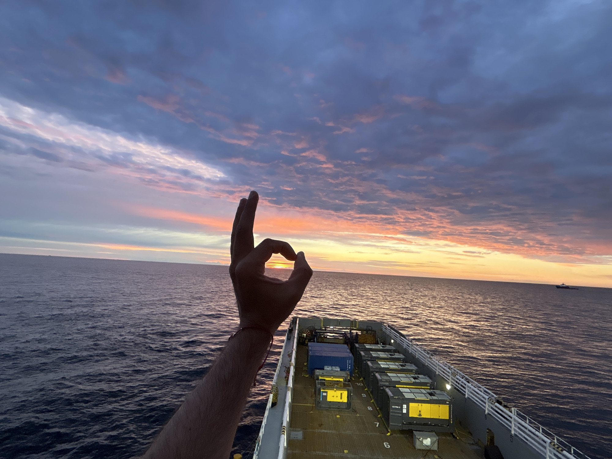 Sunset documented from vessel in Baltic Sea region