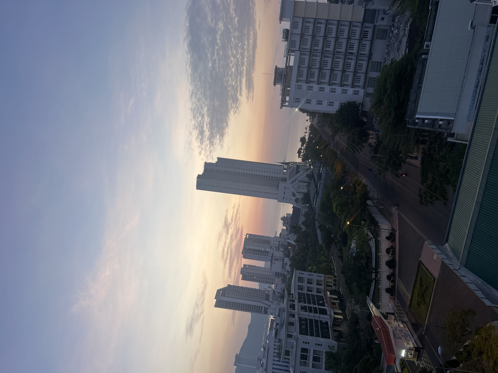 Sunset cityscape documented in Bac Nha Trang Ward Vietnam