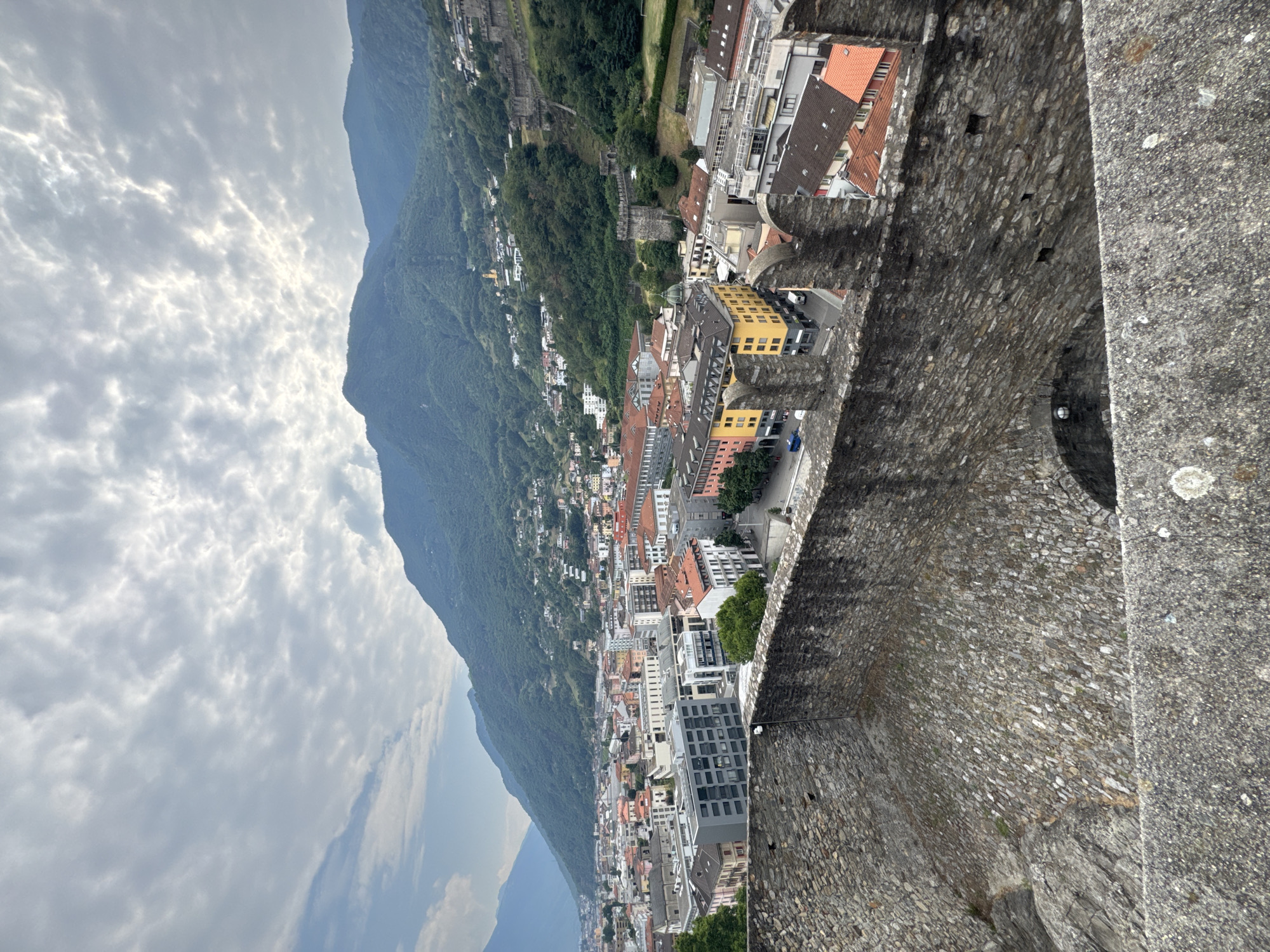 Abstract sculptures on the grounds of Bellinzona's Castel Grande