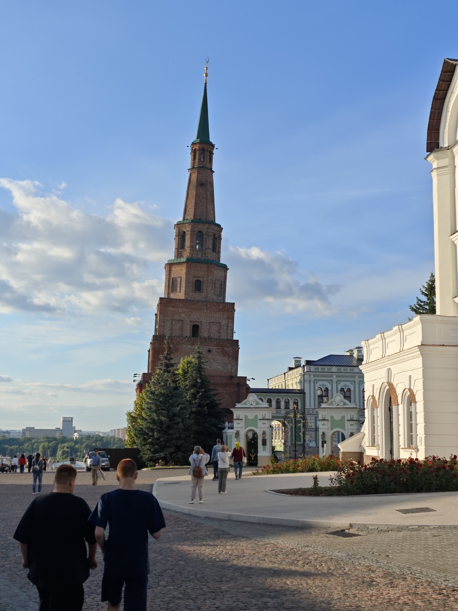 Touring Kazan Kremlin's landmarks on a bright summer afternoon