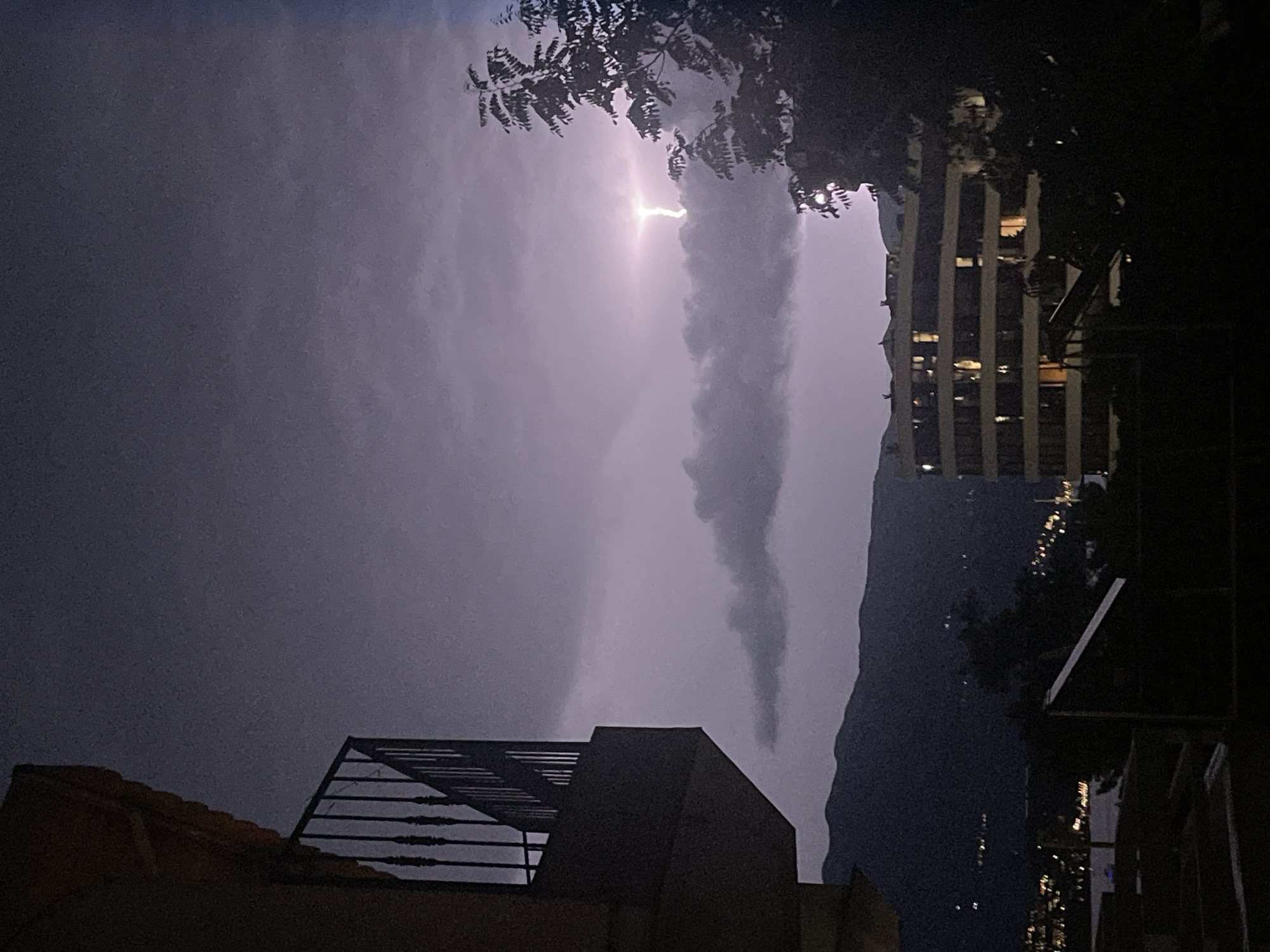 Lightning storm illuminates Budva Montenegro during evening hours