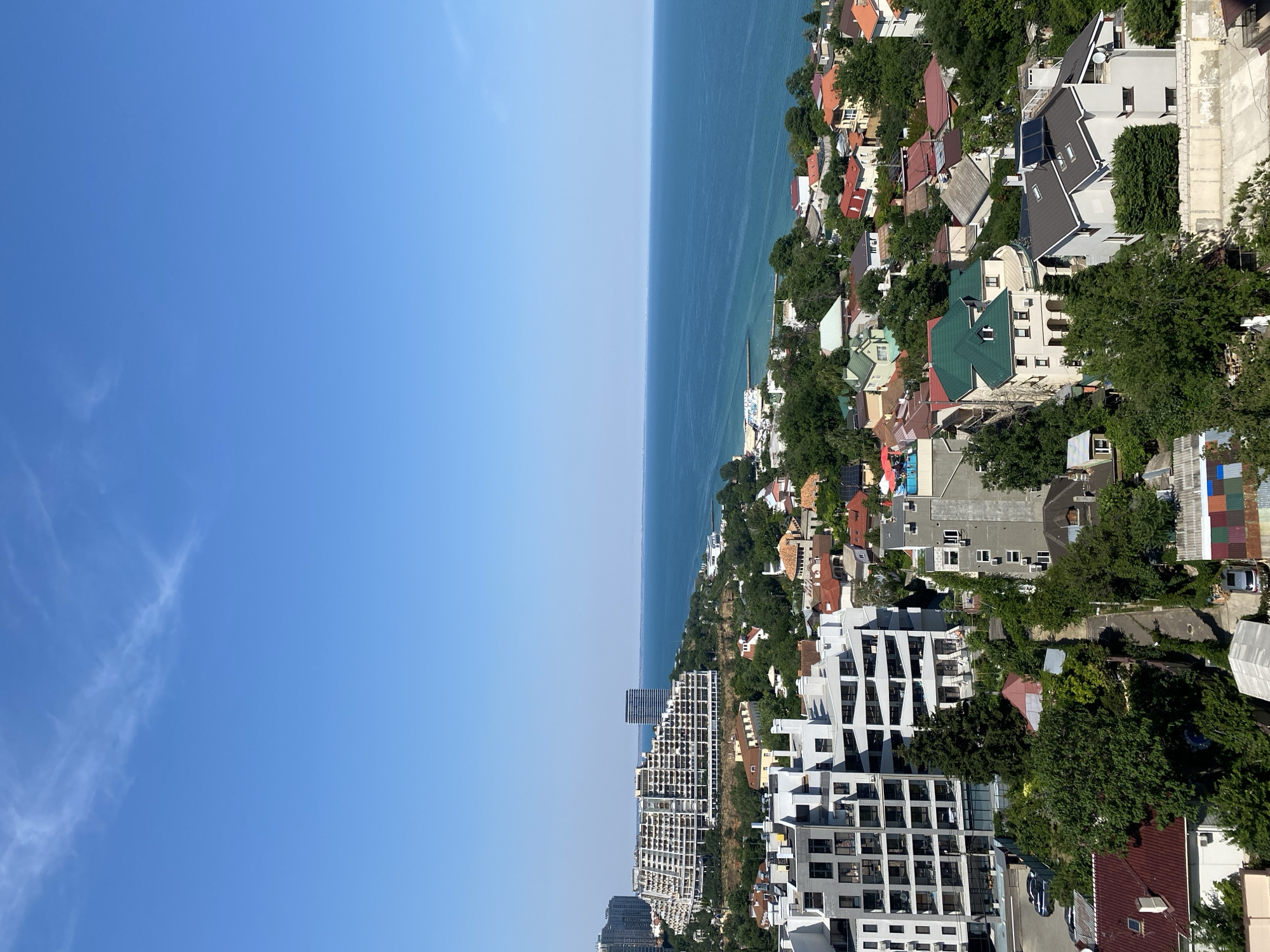 Odesa streets and coastline on a clear summer afternoon
