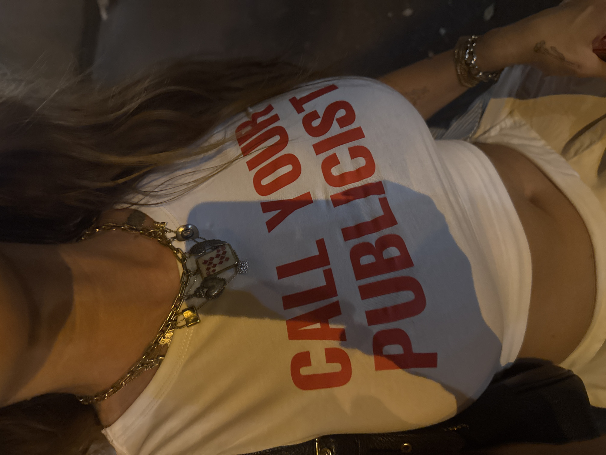 Late-night Paris: a club, a car, and a statement tee