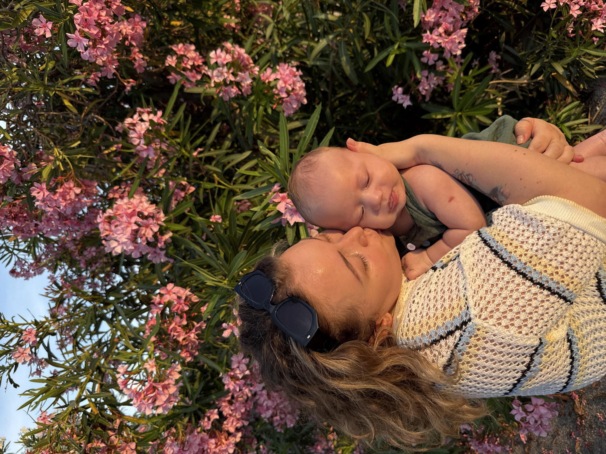 Woman, infant photographed in golden hour portraits in Bar, Montenegro