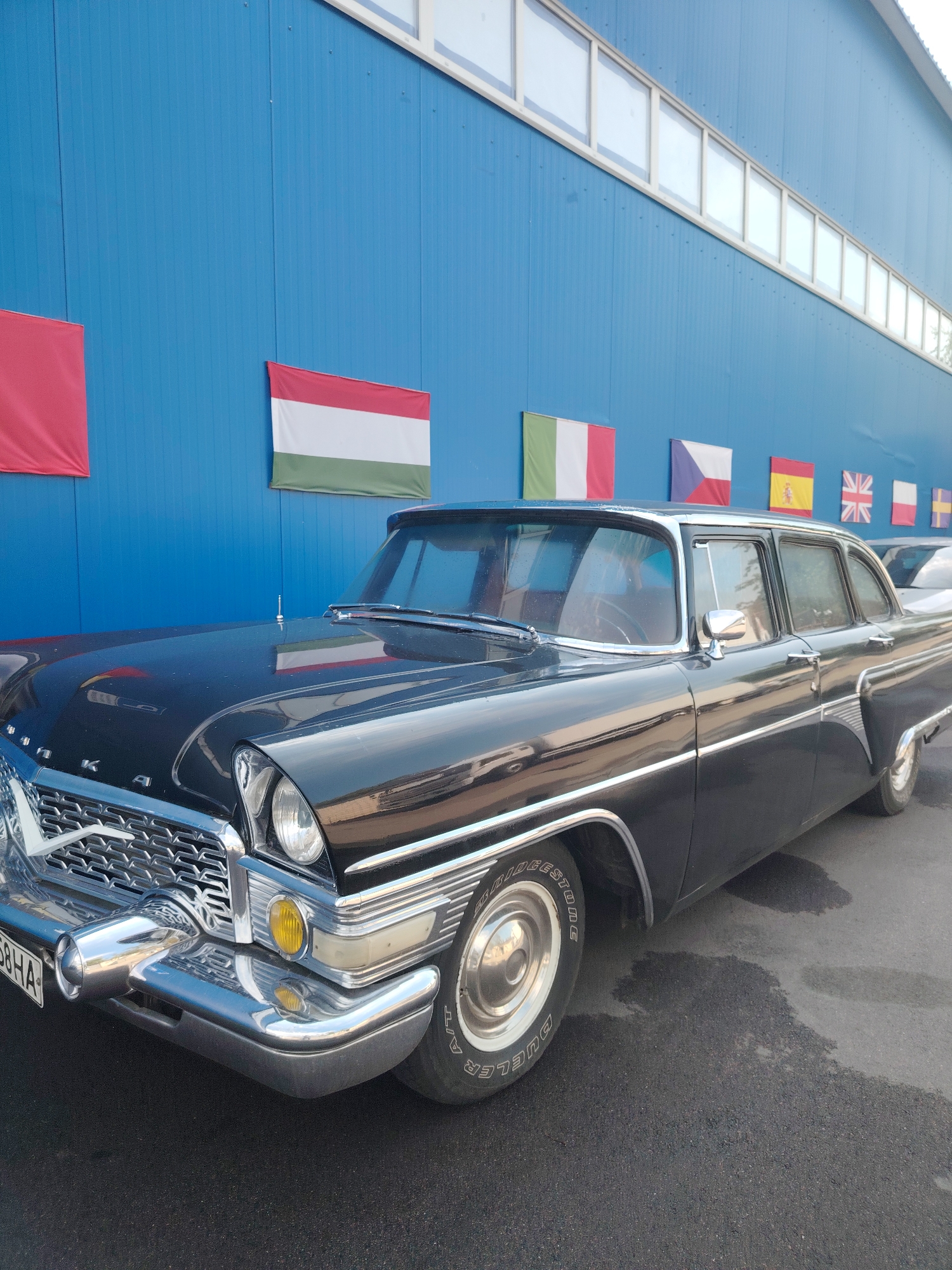 Classic Soviet Chaika parked on a Kyiv street