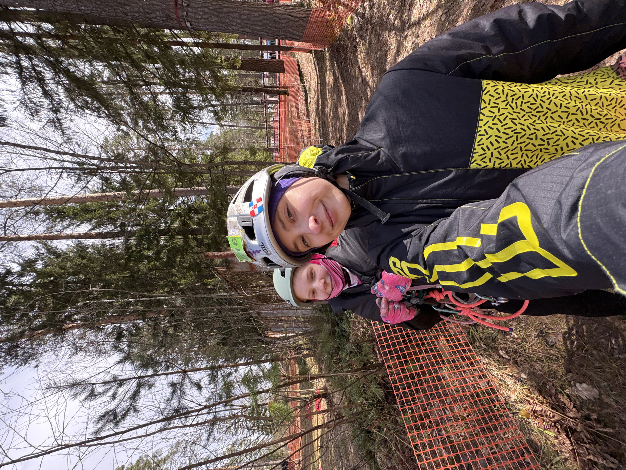 Adventure group conducts forest climbing activities in Lesnoye, Russia