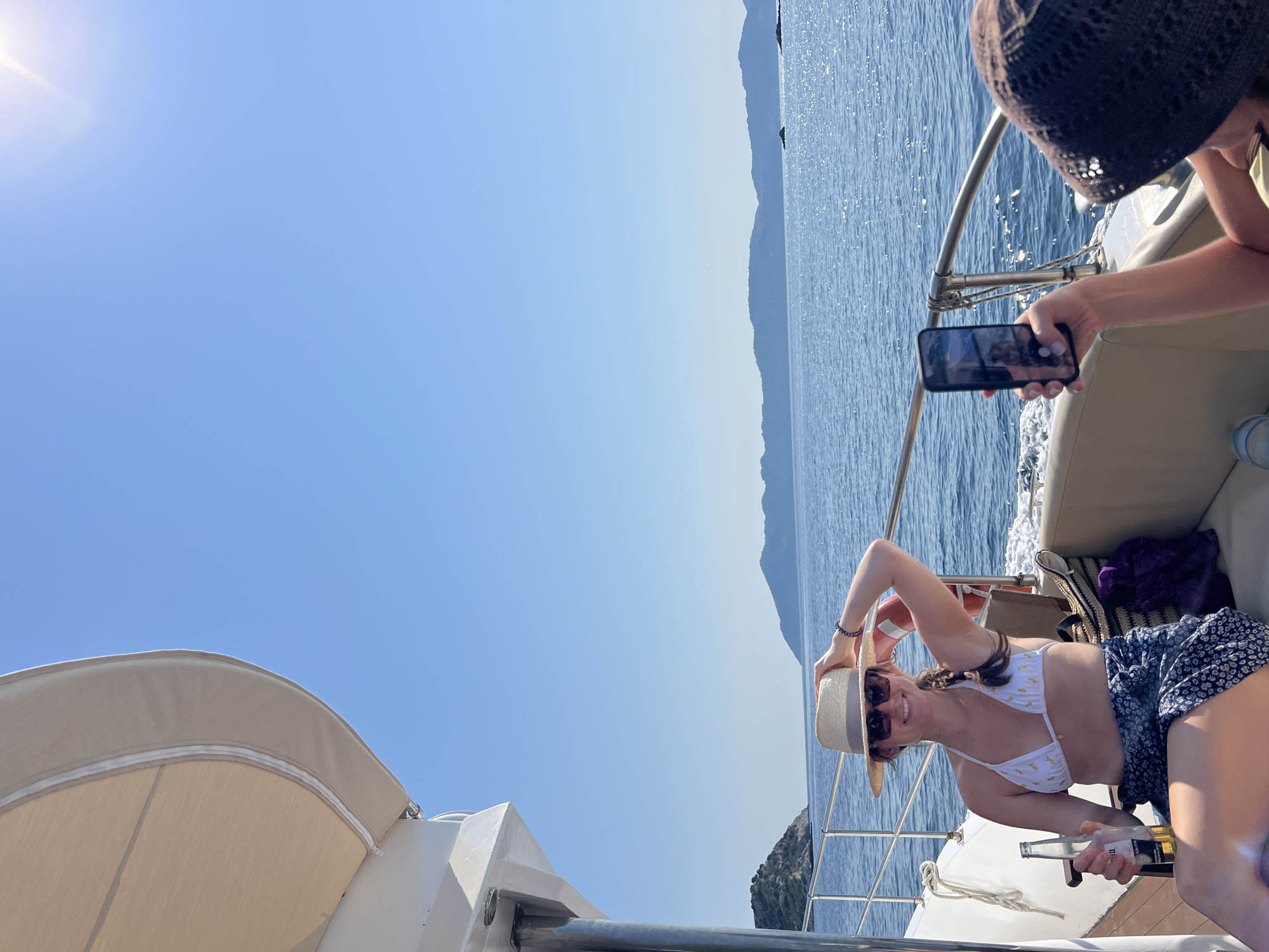 Cruising the Aegean past Skiathos on a sunny summer morning