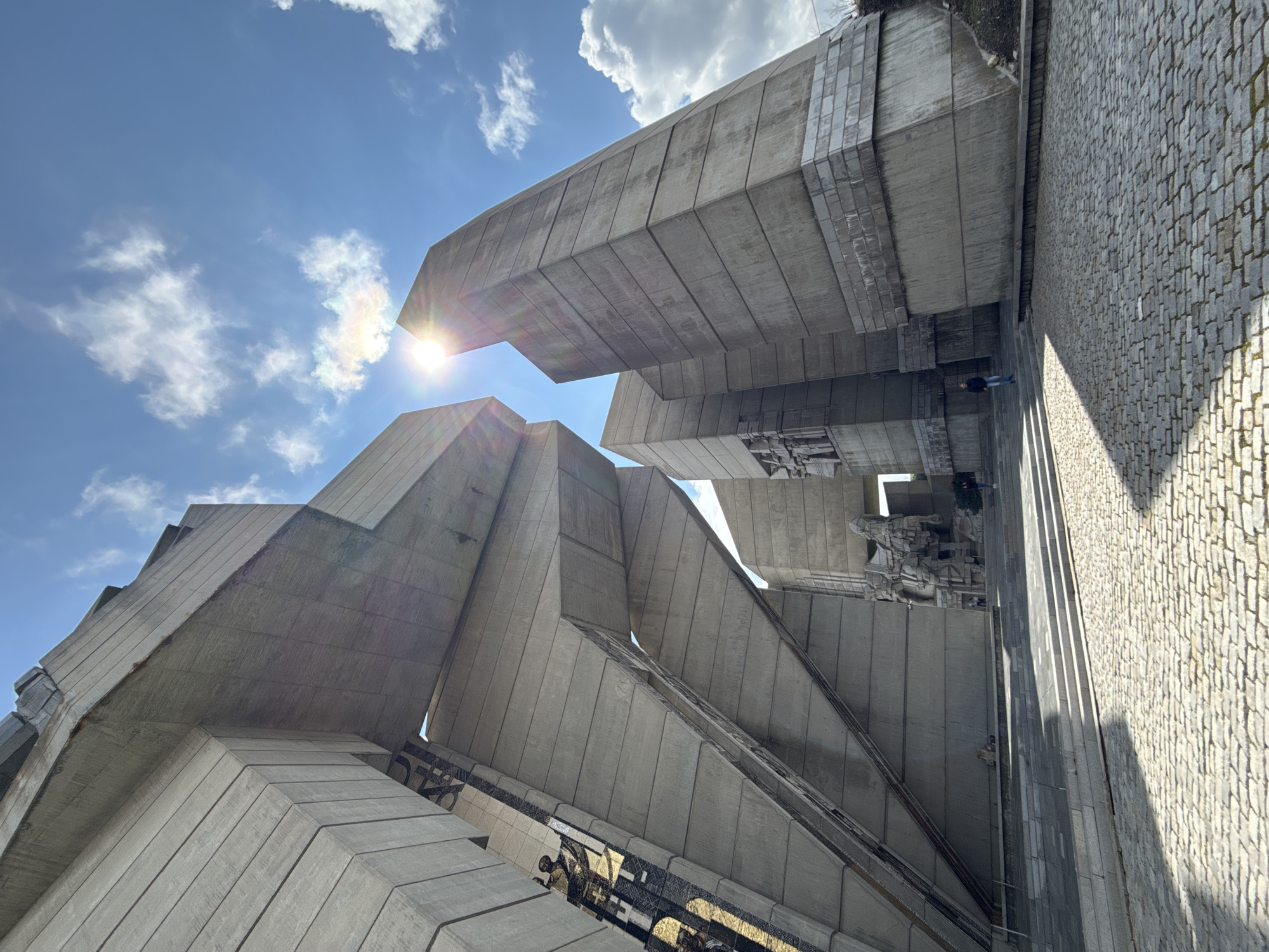 Bulgarian State Monument photographed in sunlight in Shumen