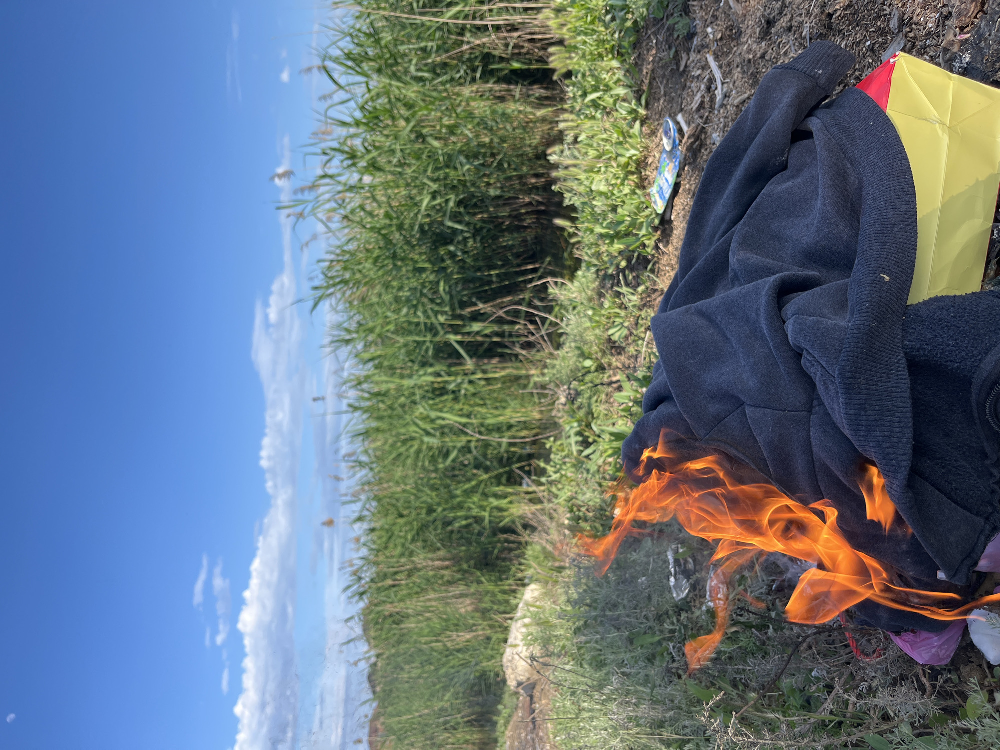 Flooding and trash fire incidents documented in Kaspiysk, Russia