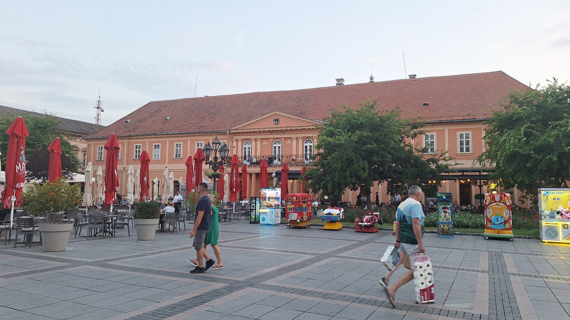 Sombor's city center on a summer afternoon