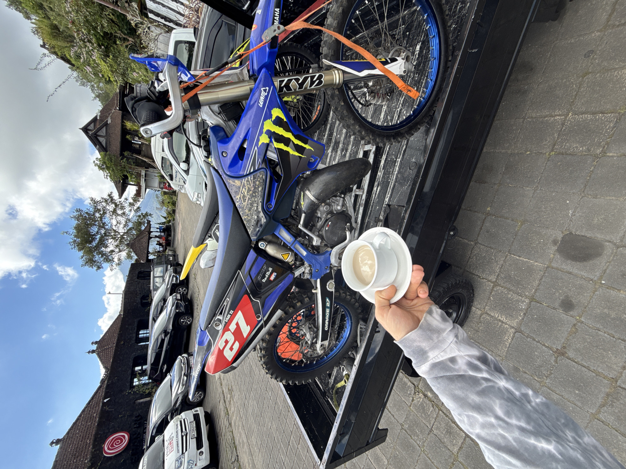 Motocross bike transport and rider documented in Kintamani