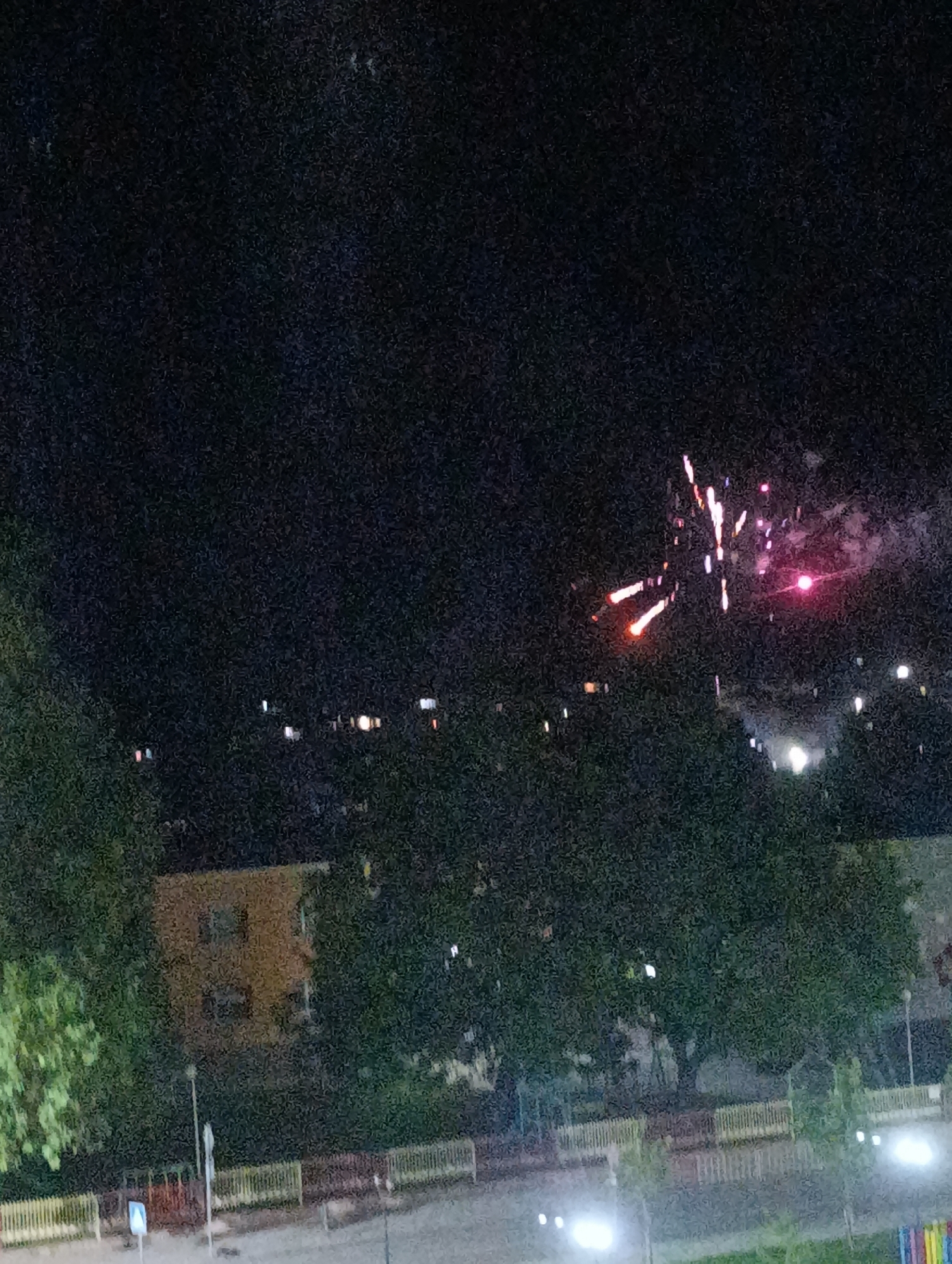 Fireworks display lights up night sky over Svilengrad, Bulgaria