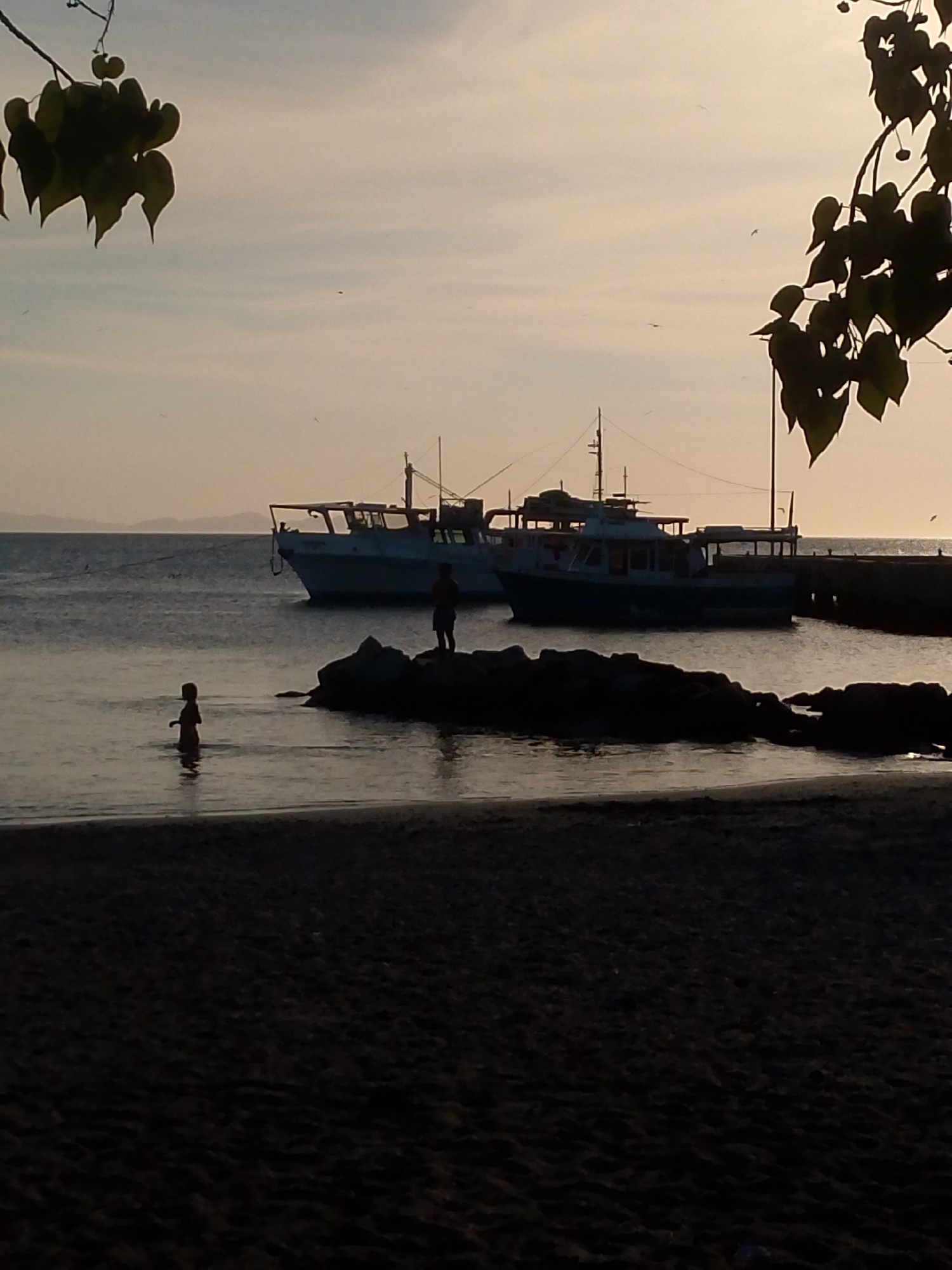 Evening beach life documented in Juan Griego, Venezuela