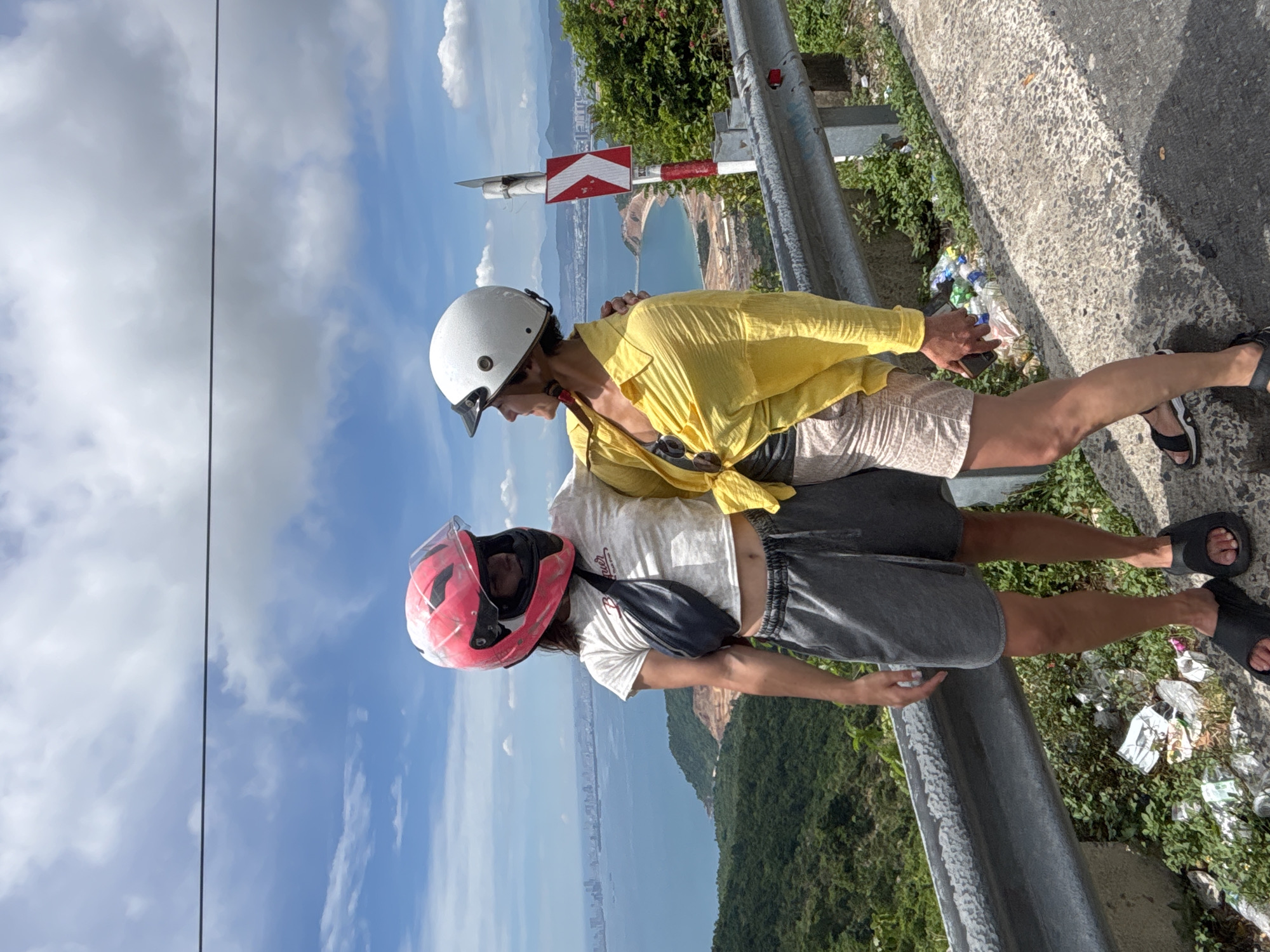 Motorbike stop and photo session at Son Tra overlook, Đà Nẵng