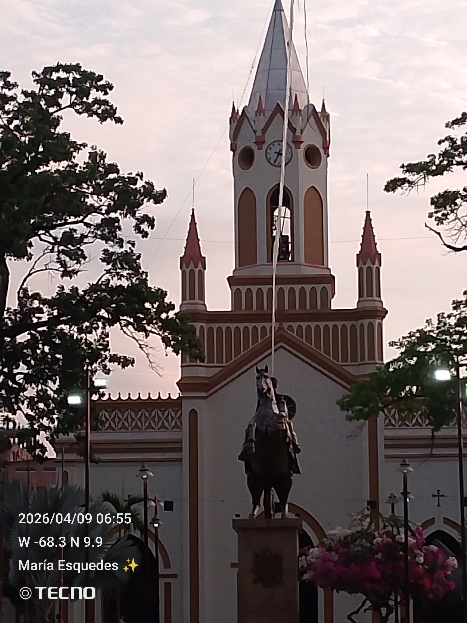 Clock tower and plaza documented in Tinaquillo, Venezuela