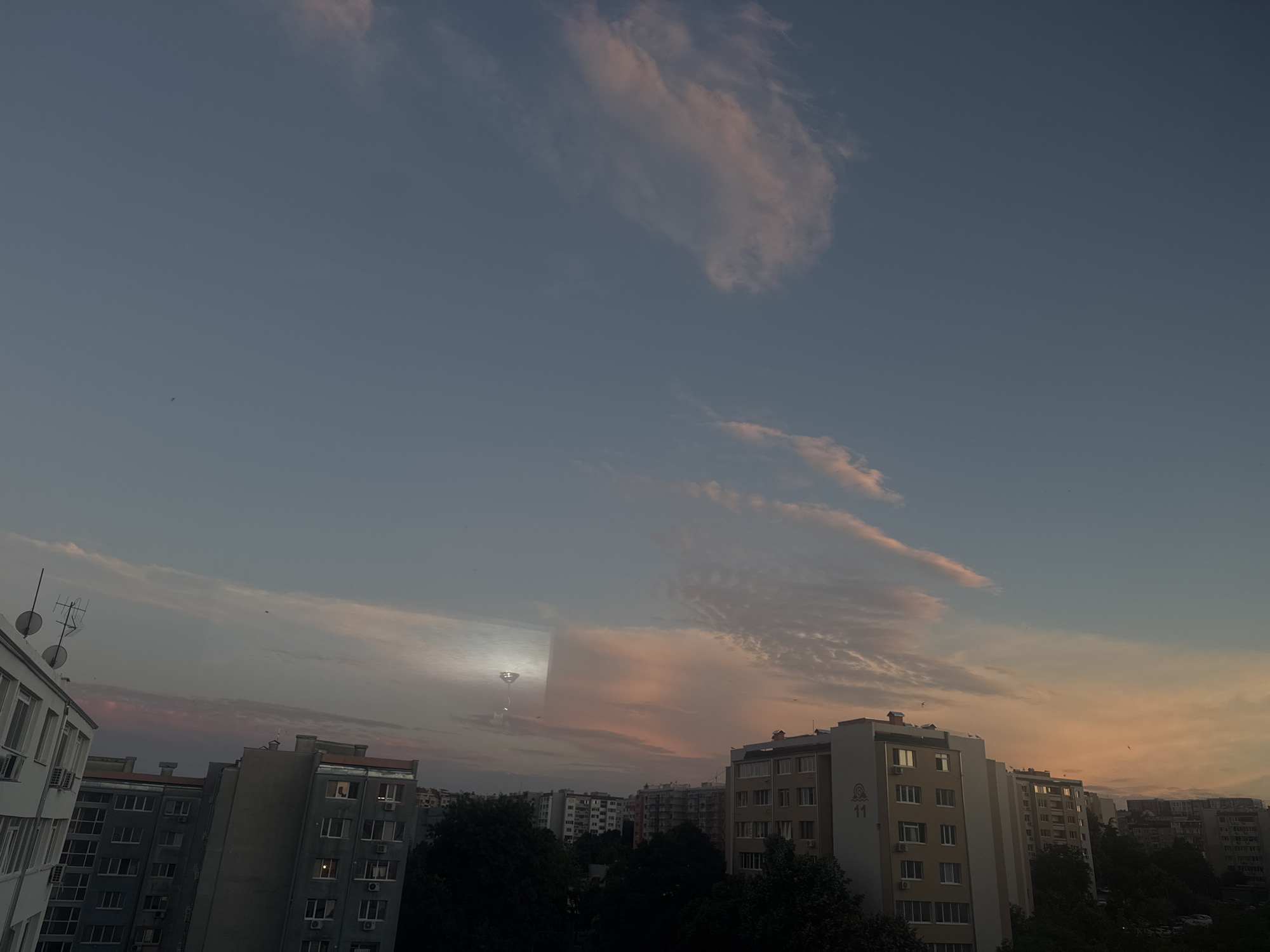 Sunset over Burgas, with glimpses of everyday home life