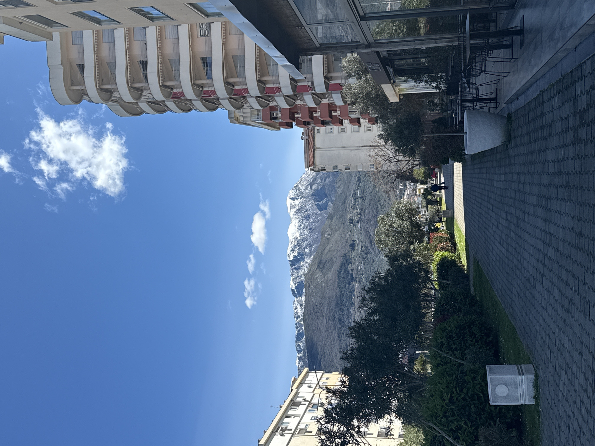Daily life moments captured on sunny morning in Bar, Montenegro