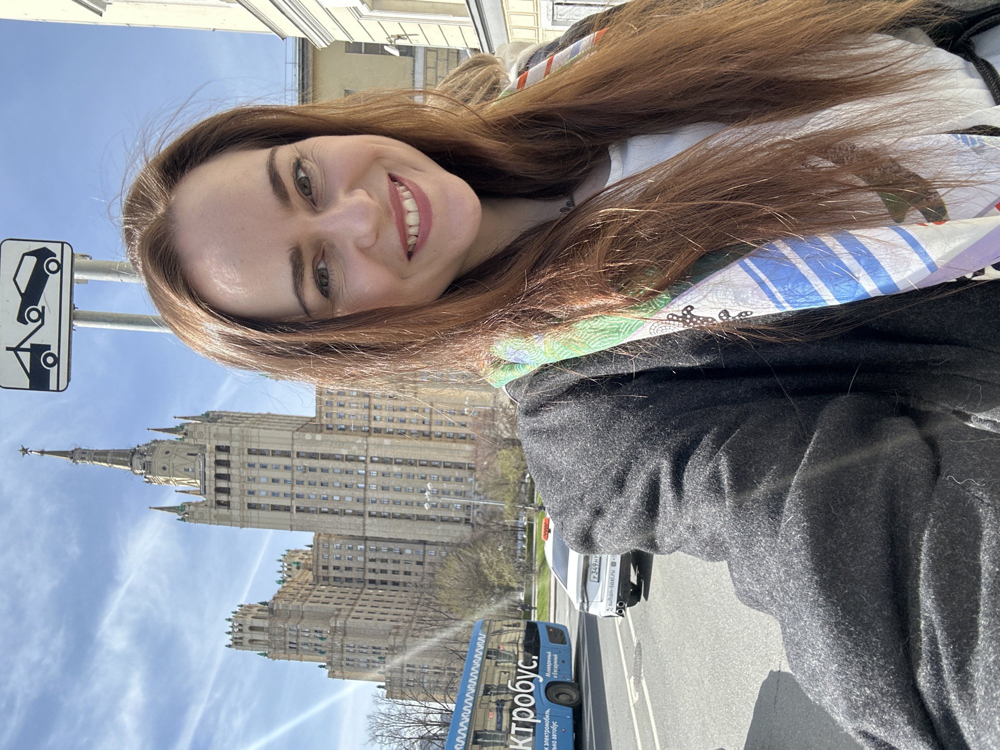 Woman documented across Moscow locations during morning hours