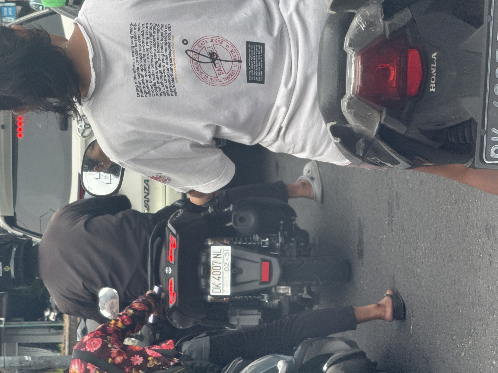 Traffic scene captured on Nusa Dua street