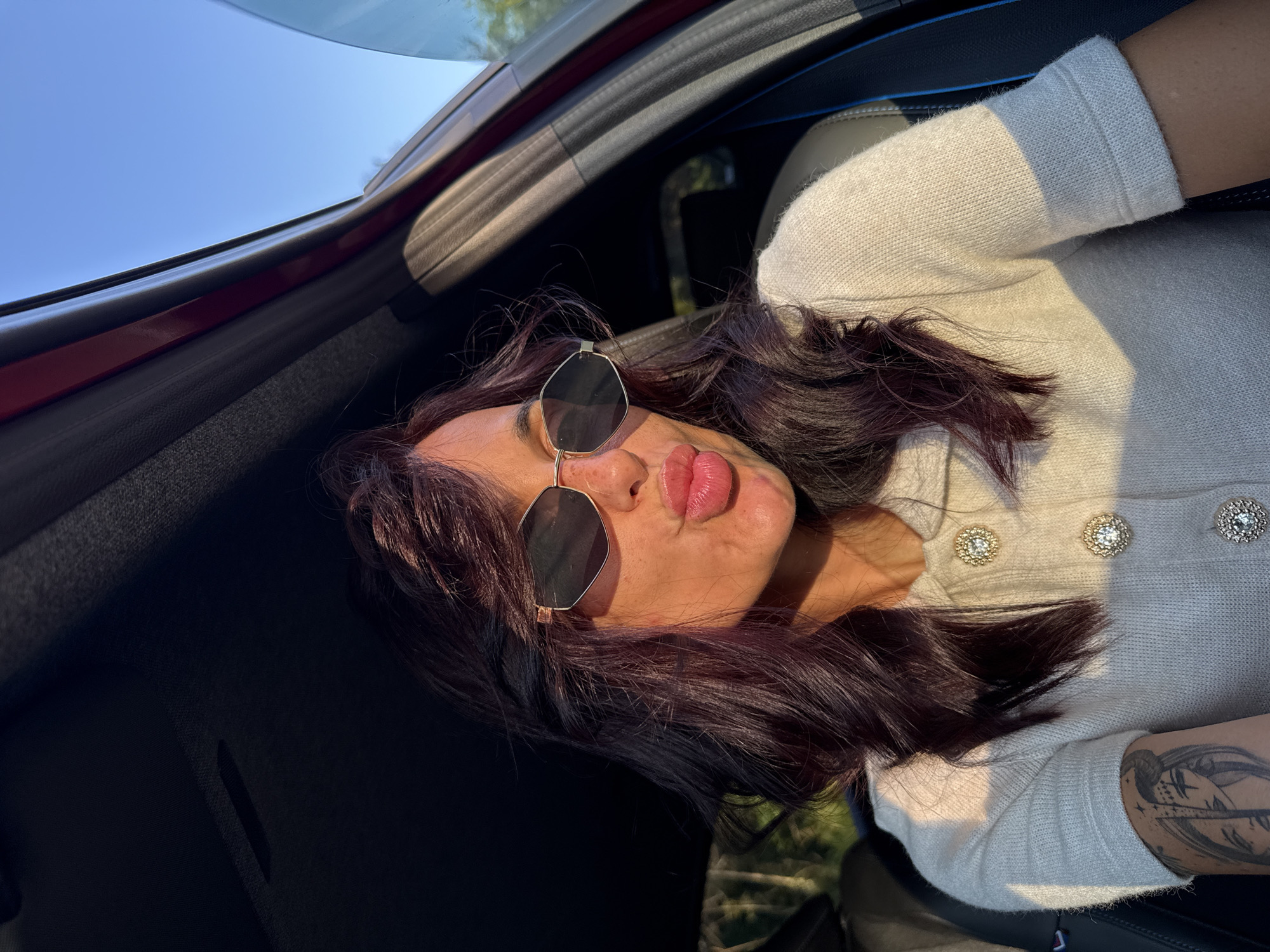 Selfie session in and around a car, Pleven, Bulgaria