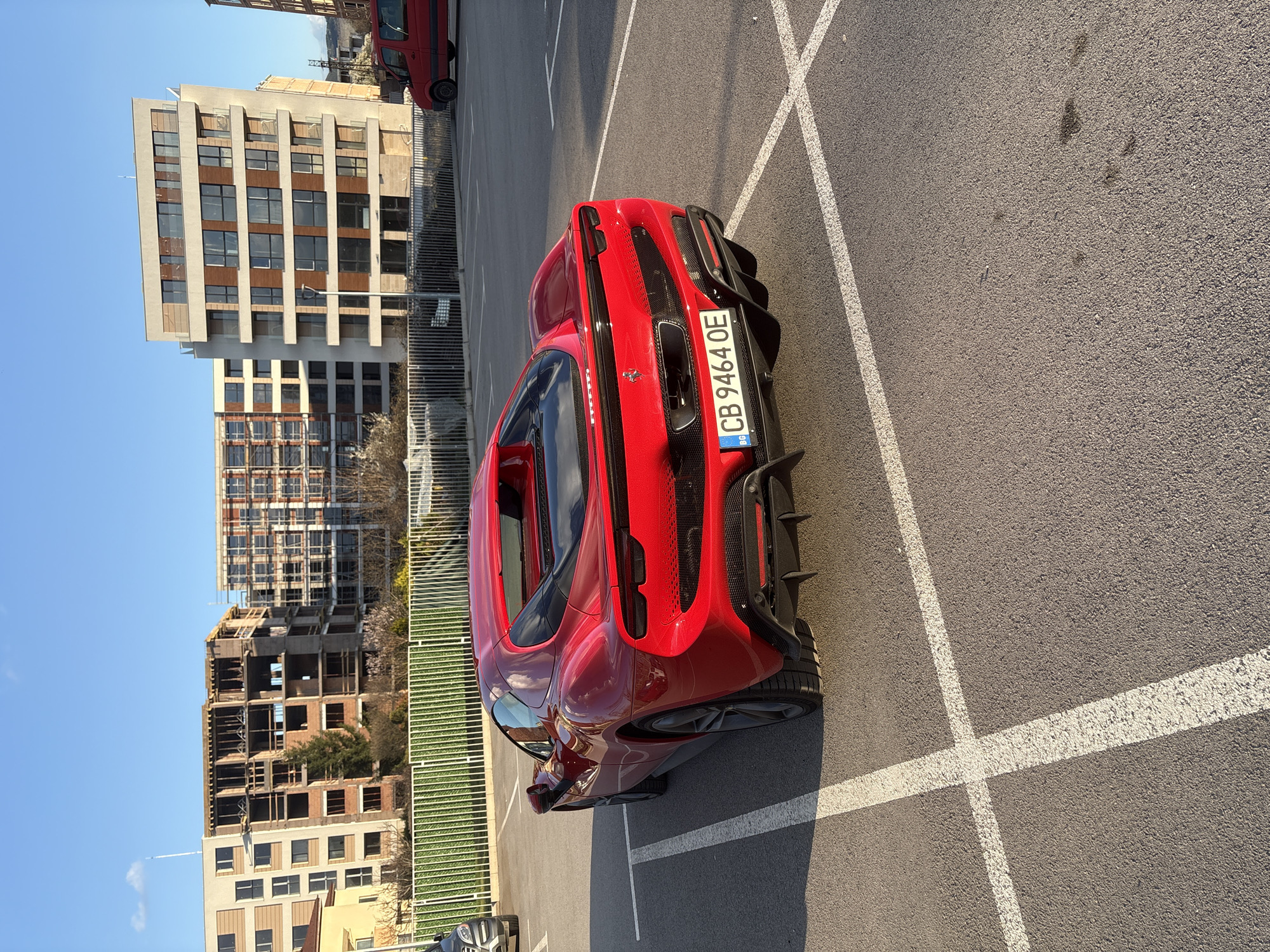 Red Ferrari spotted in Sofia amid construction, locker room activity