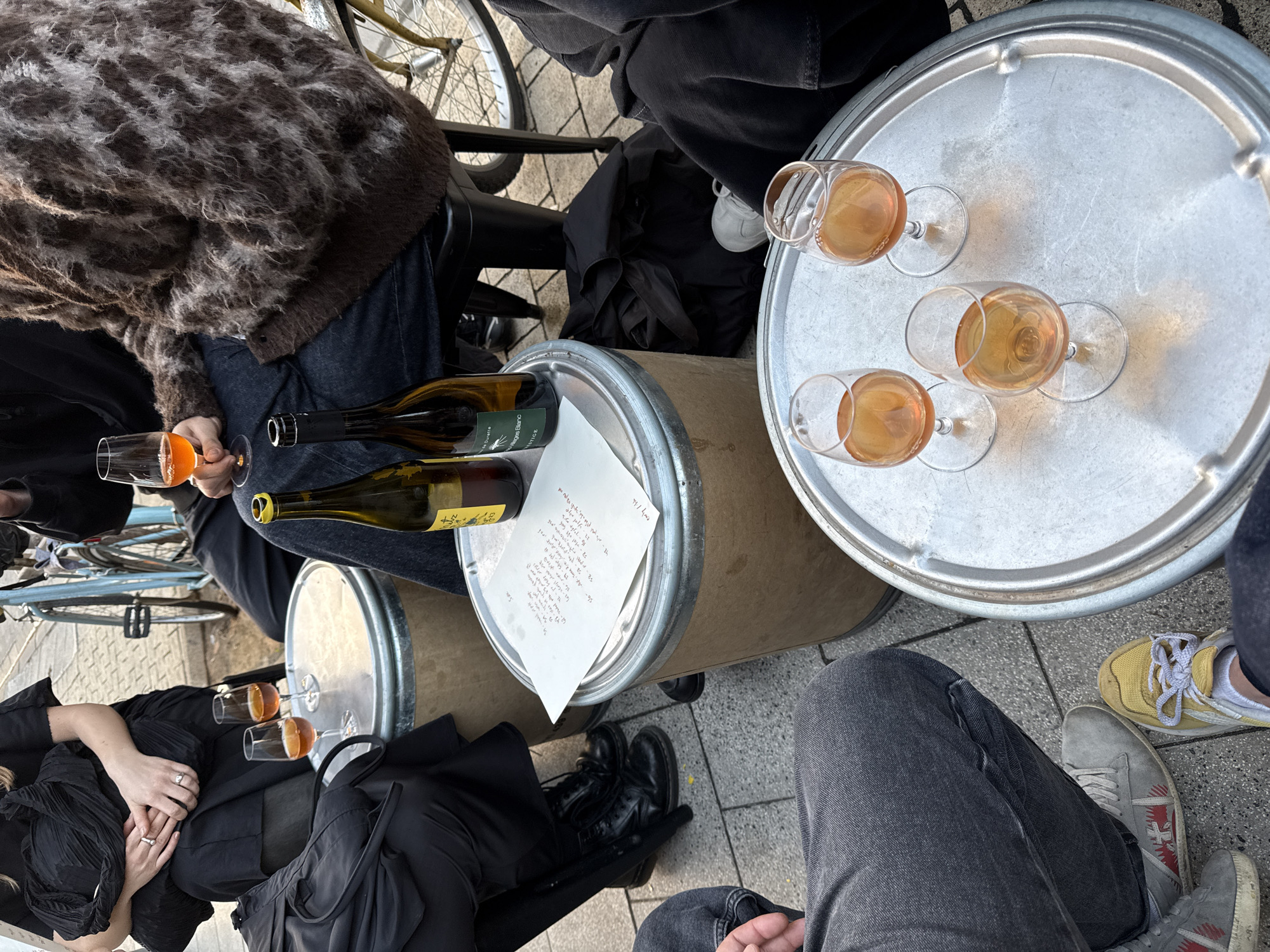 Afternoon social gathering and street life in Tel Aviv