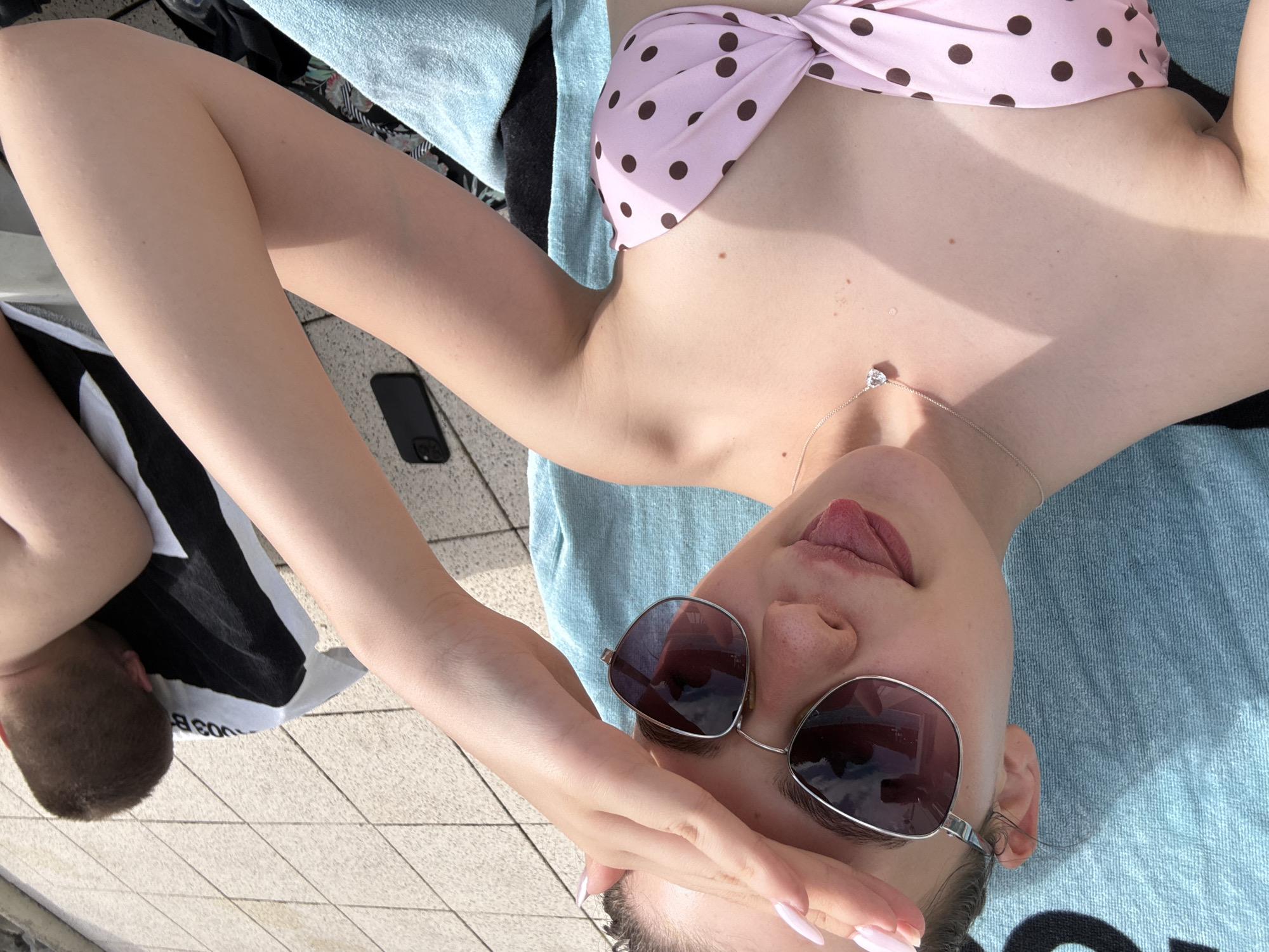 Sunny afternoon sunbathing session near Forbach, Germany