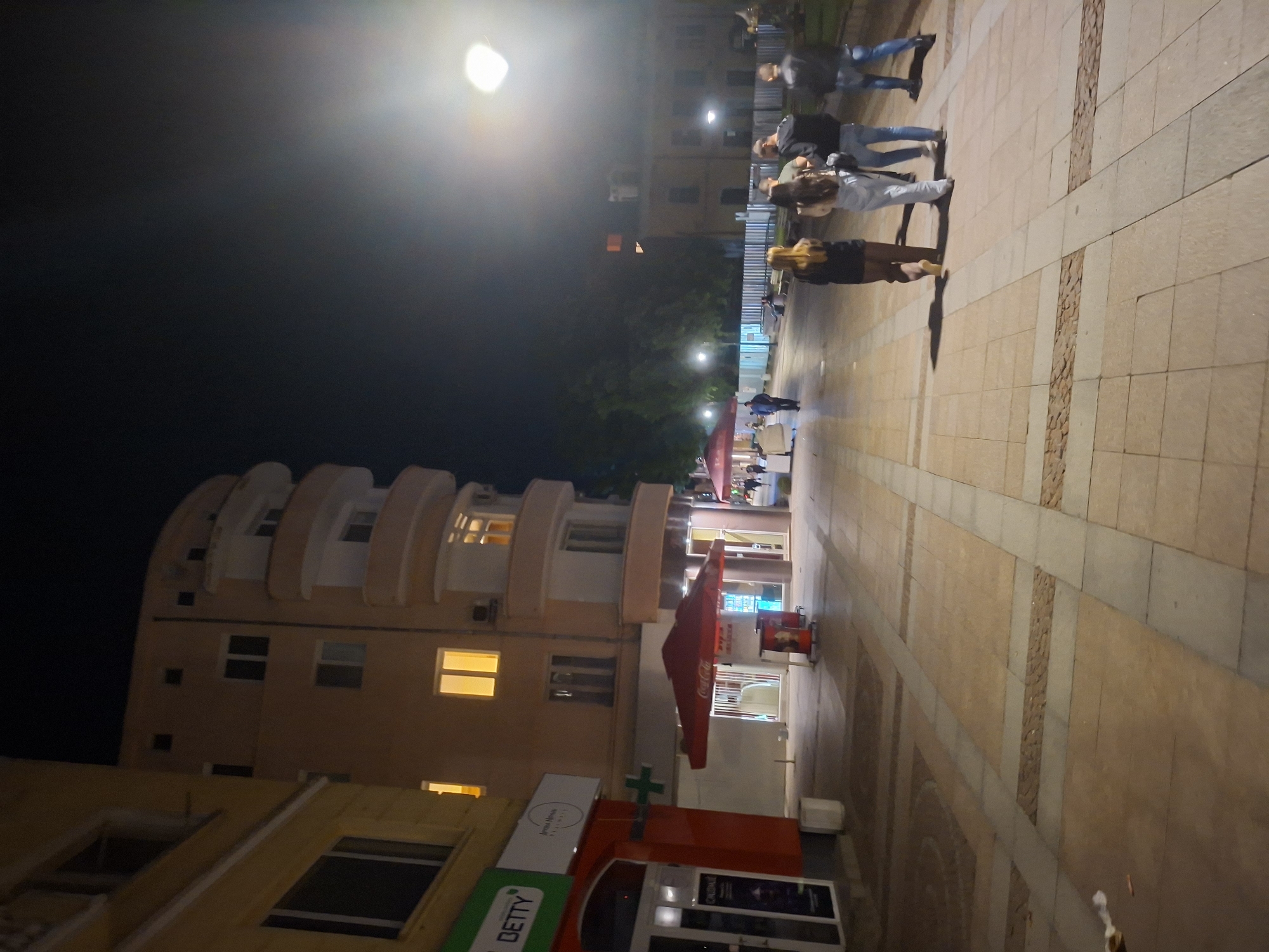 Evening street life and outdoor dining observed in Gabrovo
