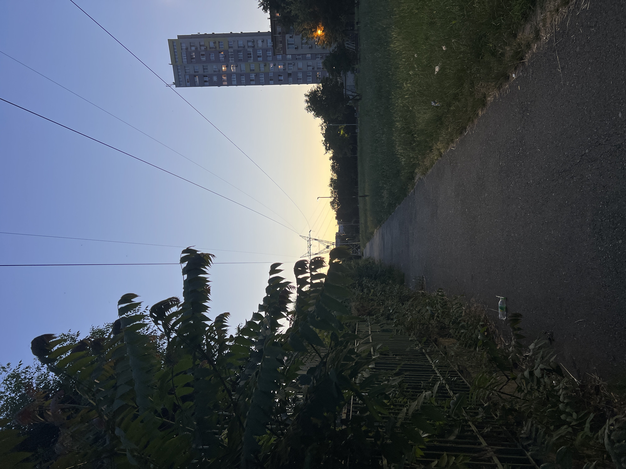 Multiple angles on Burgas streetscape and architecture at dusk