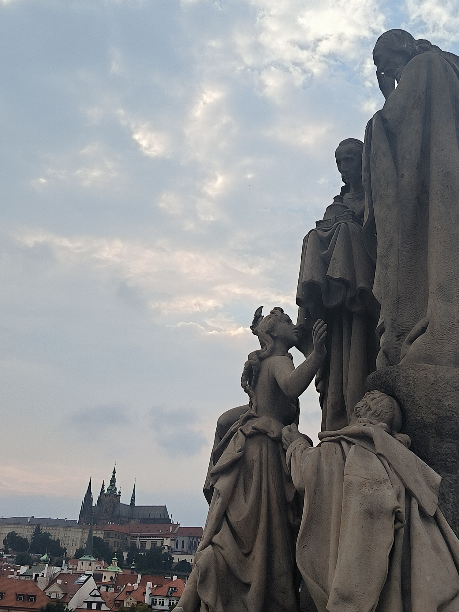 Afternoon on Charles Bridge and Prague's Old Town streets