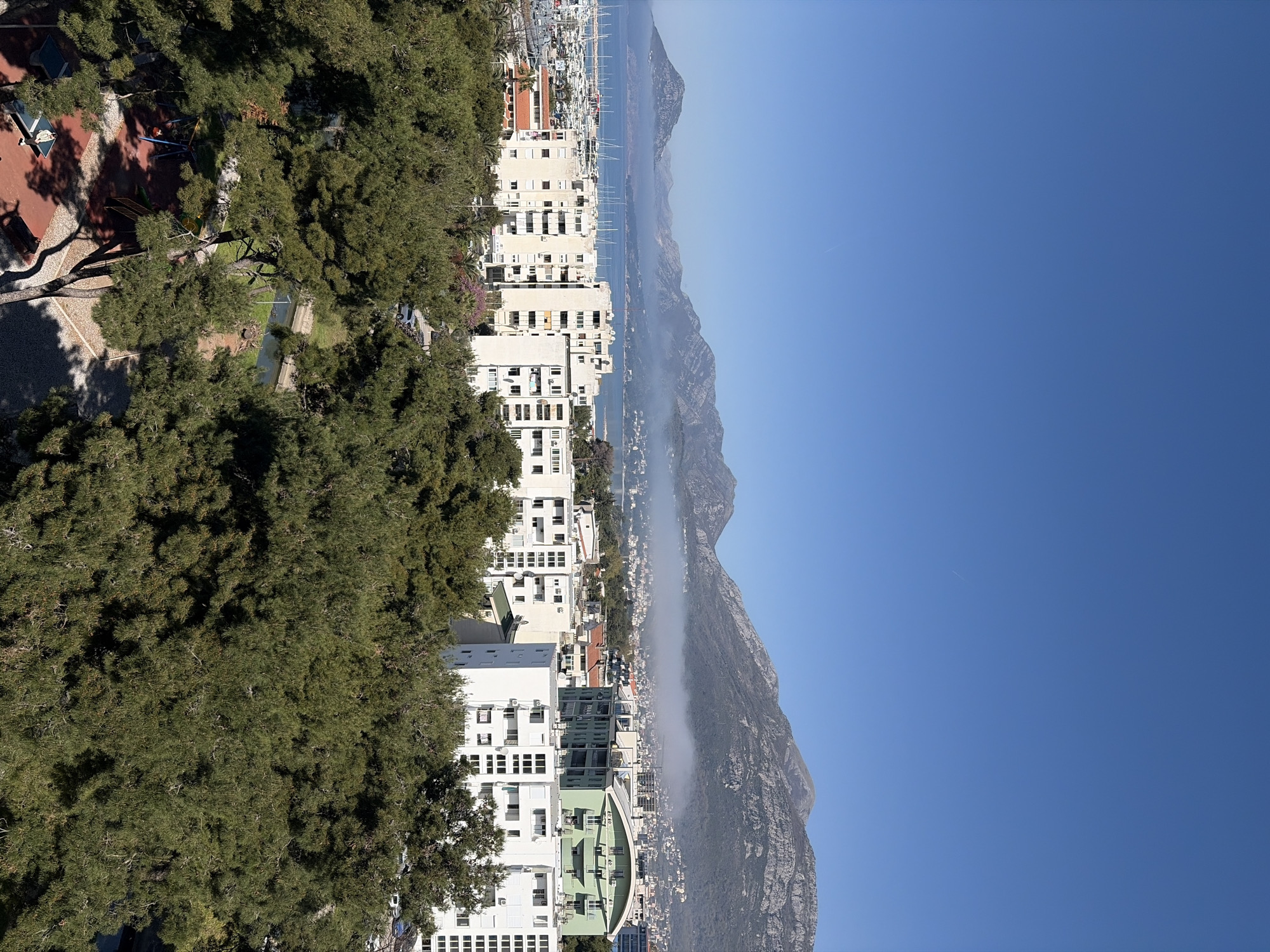 Sunny morning view captured in Bar, Montenegro residential area