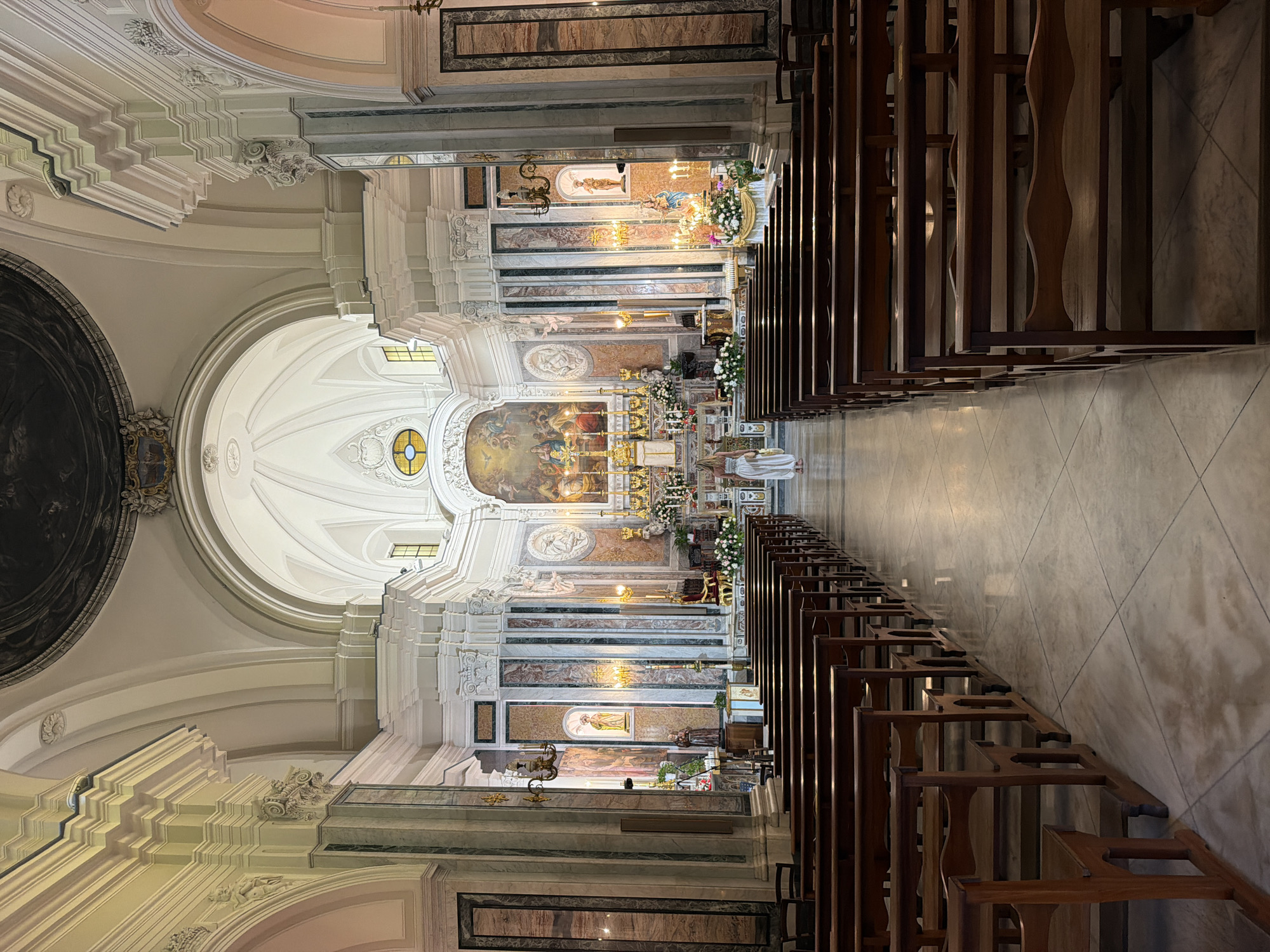 Church interior documented in Ischia, Italy
